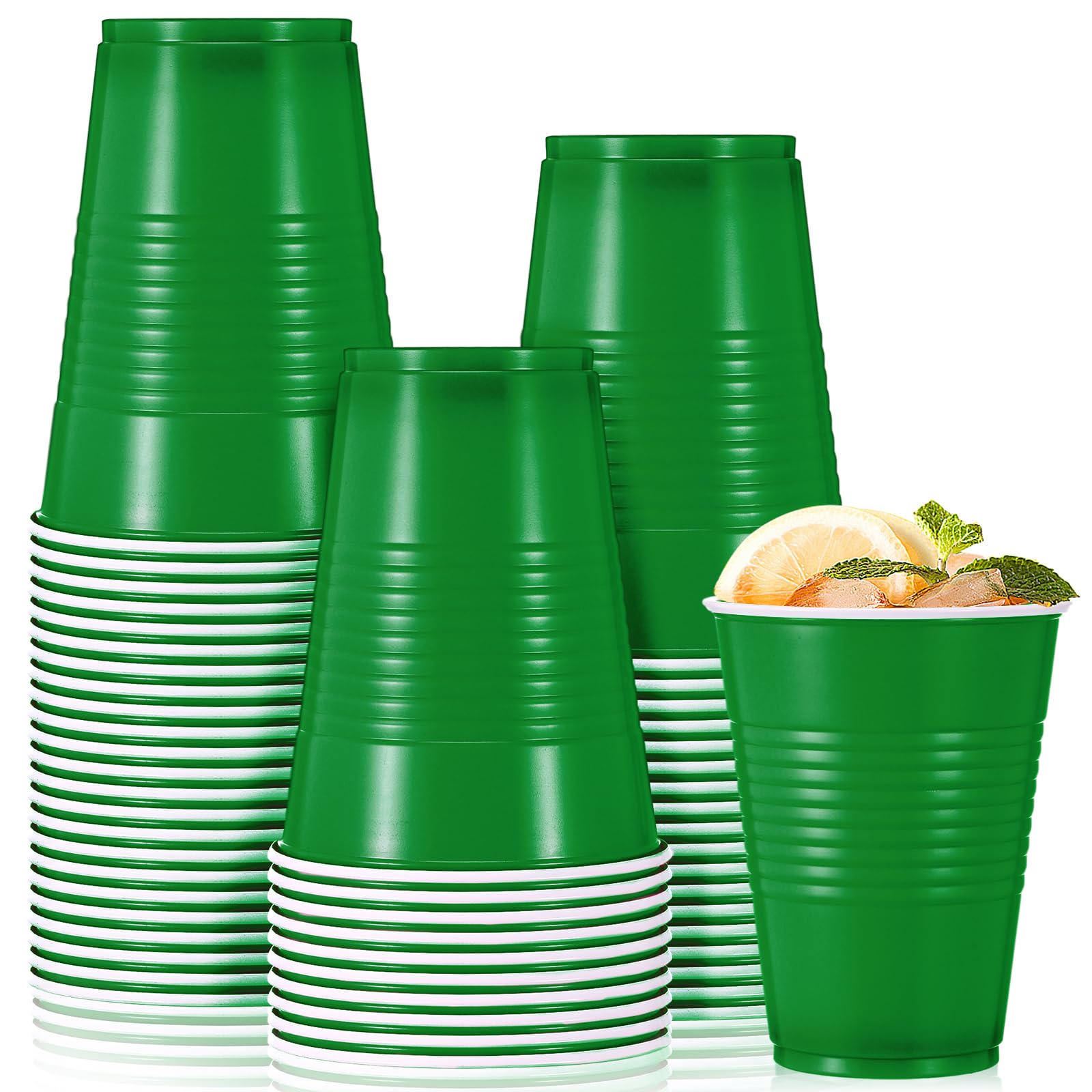 Mifoci 50 Pcs 16 Oz Plastic Drinking Cups Plastic Disposable Cups For Wedding Graduation Birthday Party Valentine Christmas Picn