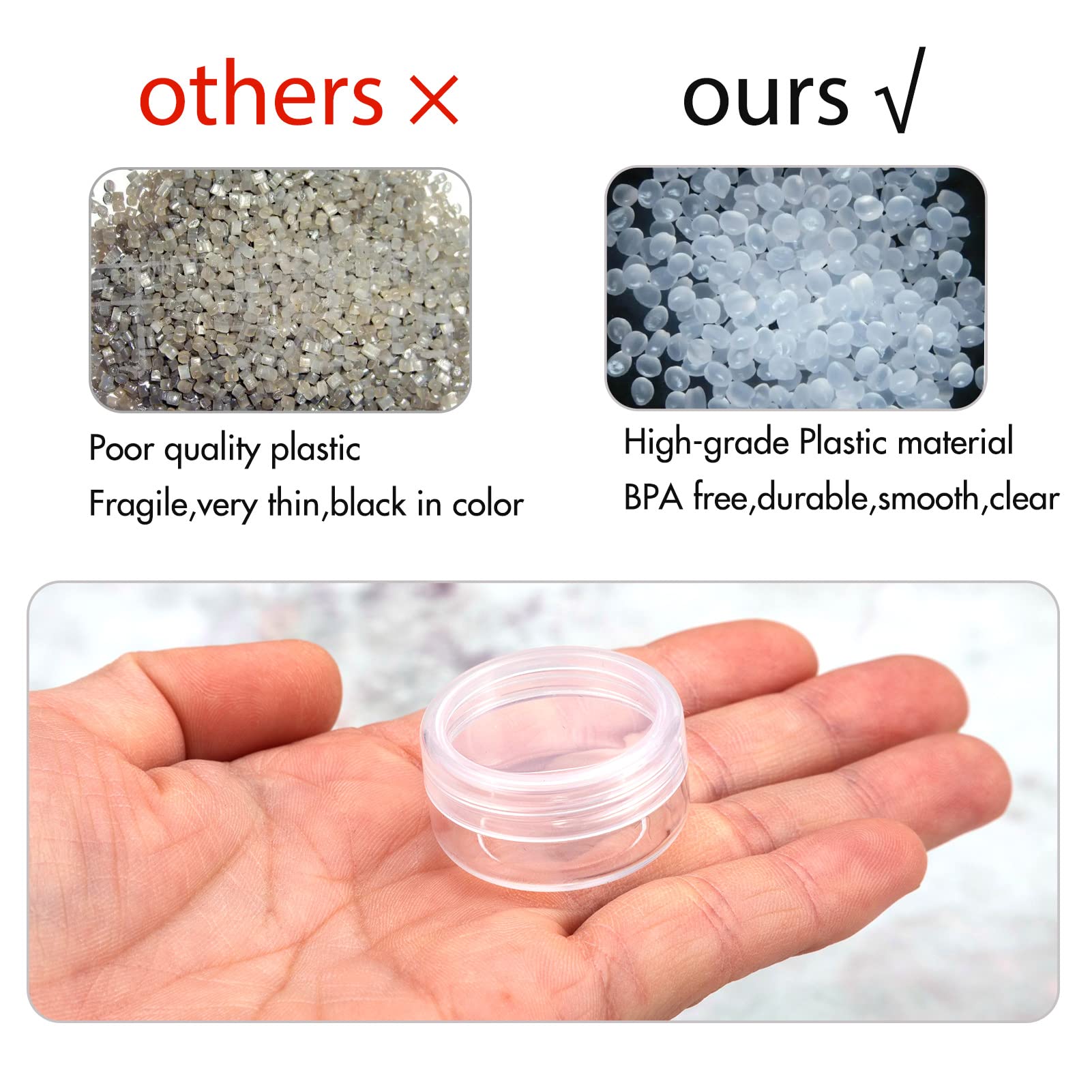 Zejia 3 Gram Sample Containers With Lids, 25 Count Tiny Sample Jars, 3Ml Makeup Cosmetic Containers For Lip Balms, Lotion, Powde