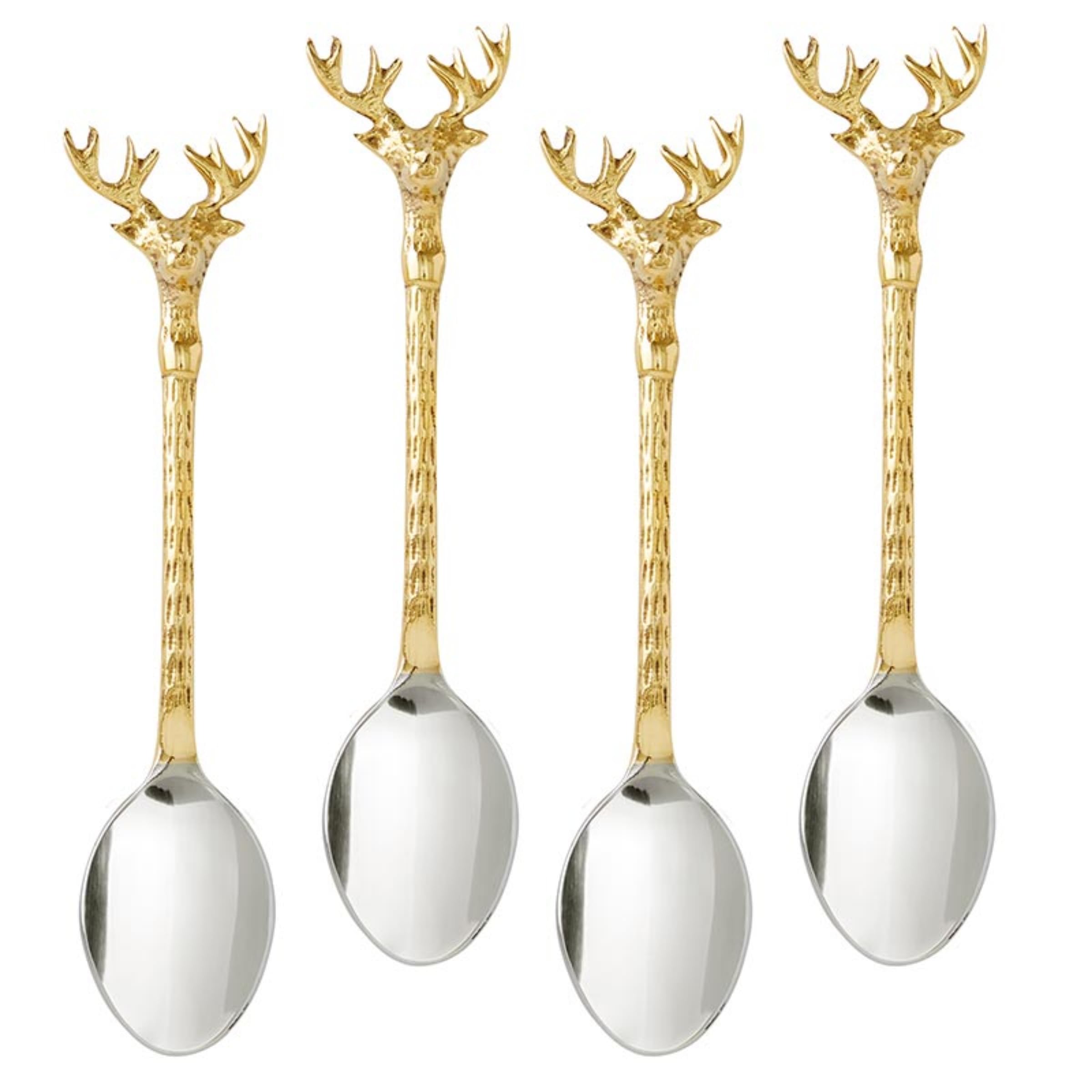 Santa Barbara Design Studio Holiday Charcuterie Accessories Mini Serving Spoons, Set Of 4, Gold/Silver