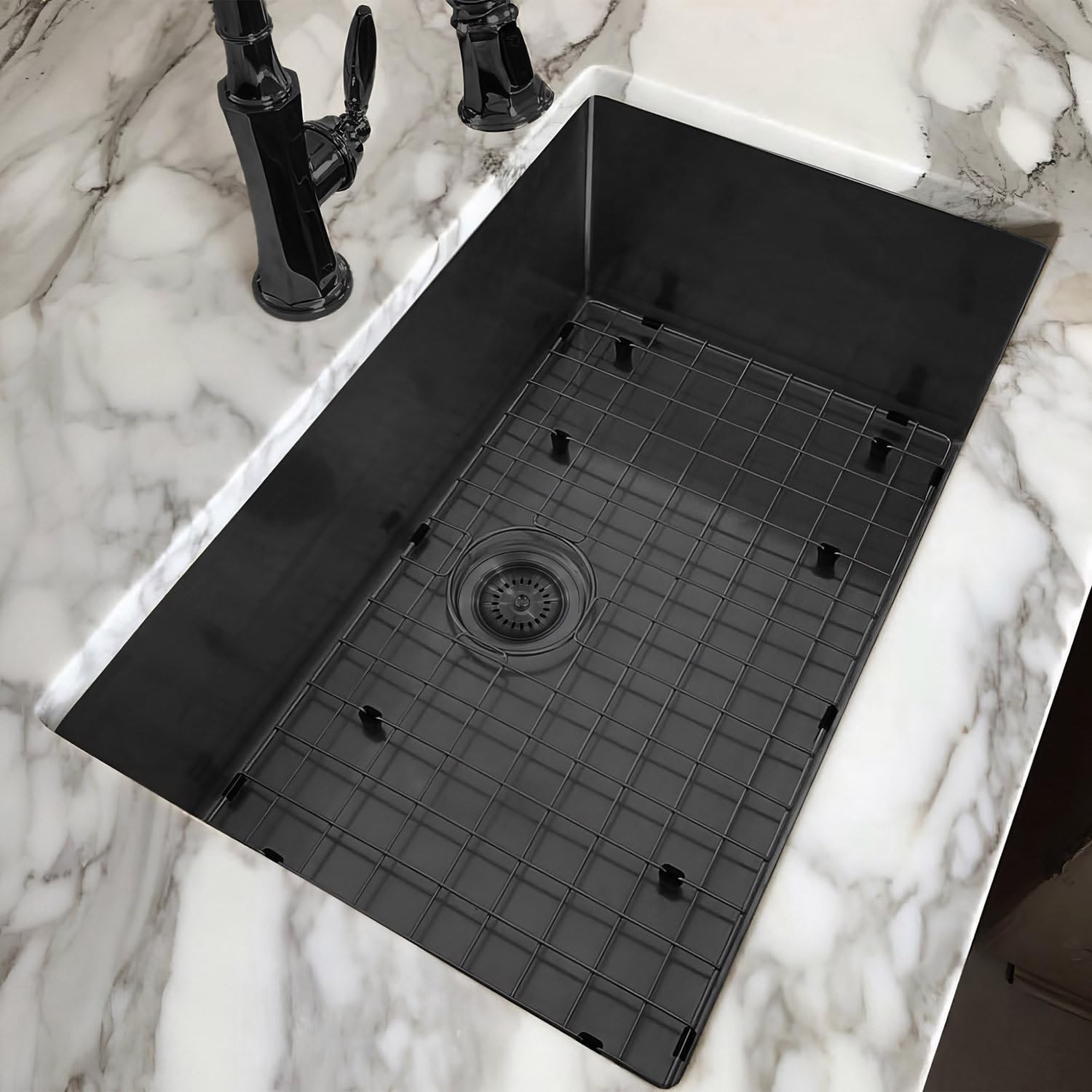 Noah Plus 16 Gauge Single Bowl Linen Textured Dual-Mount Sink Set