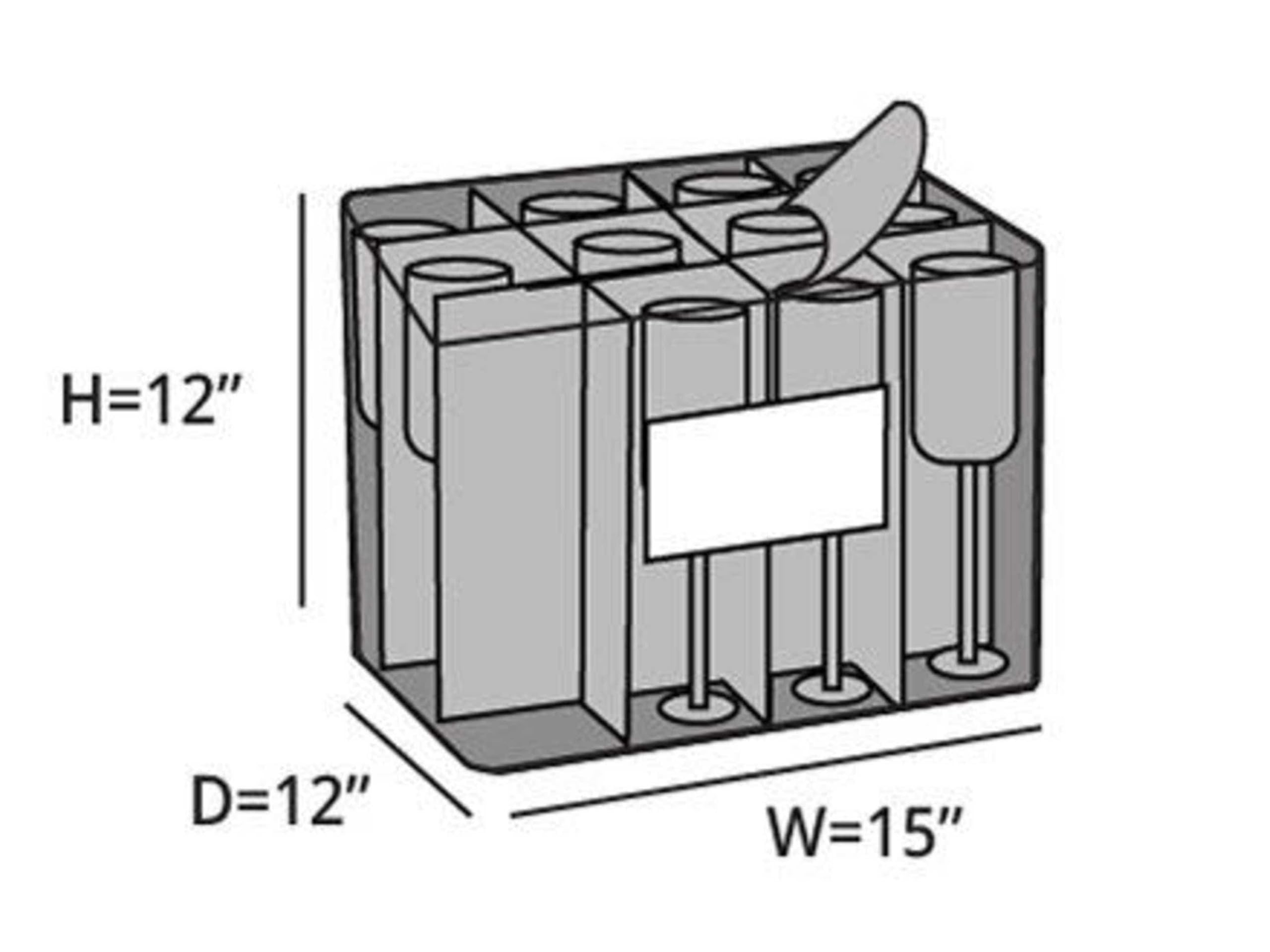 Covermates Keepsakes - Adjustable Glassware Storage - Padded Protection - Id Window - Stain Resistant - Machine Washable - China