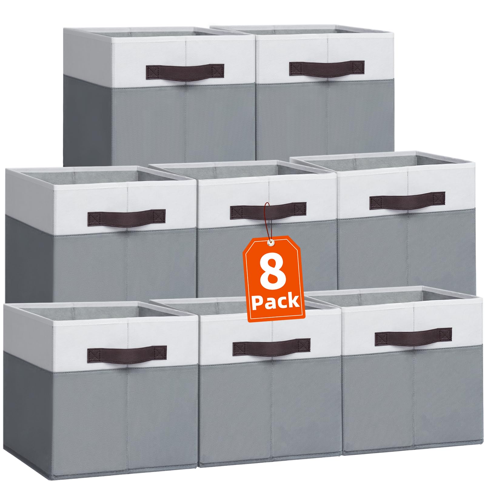 Criusia Storage Cubes For Cube Organizer - 11 Inch Fabric Storage Bins For Organizing Clothes Toys Blanket -8 Pack Versatile Sto