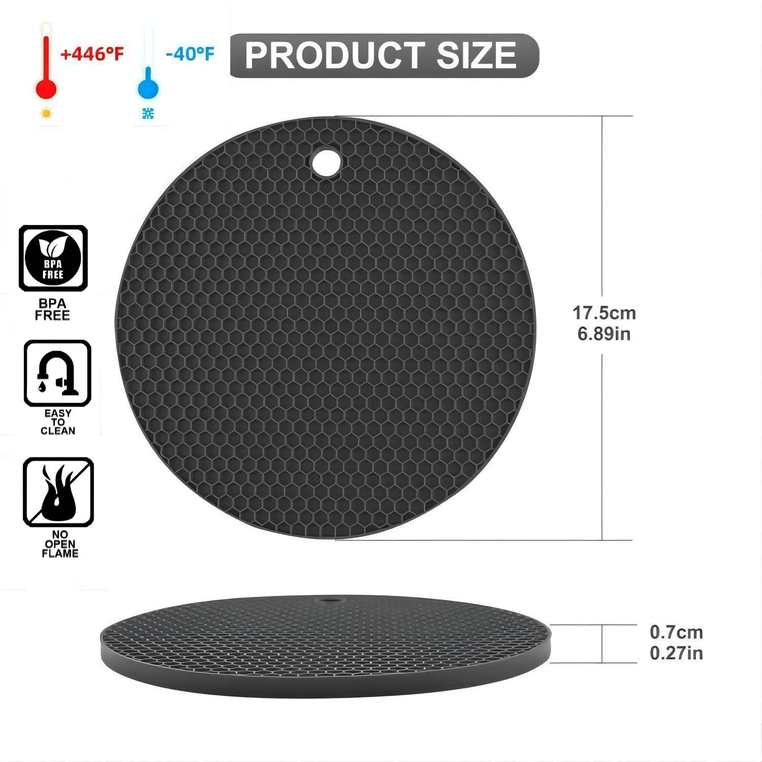 Hotsyang Trivets For Hot Pots And Pans For Quartz,Trivets For Hot Dishes Decorative,Silicone Trivets For Kitchen Counter Heat Re