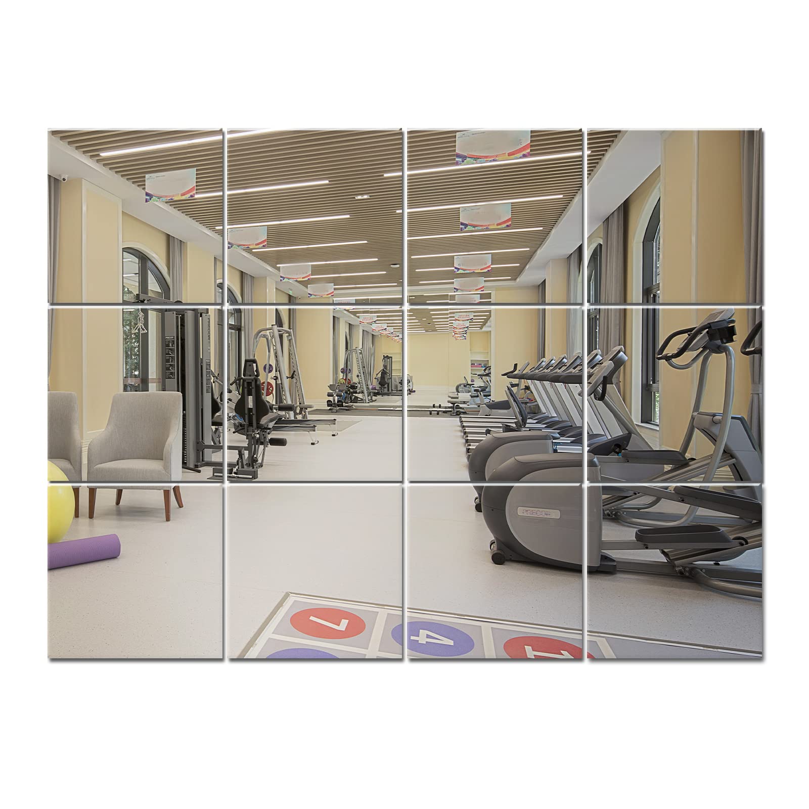 Murrey Home Gym Mirrors 12'' Square Wall Mounted Mirror  Frameless Mirror Tiles for Wall Ceiling Candle Tray Wedding Centerpieces for Table  Set of 12  2mm