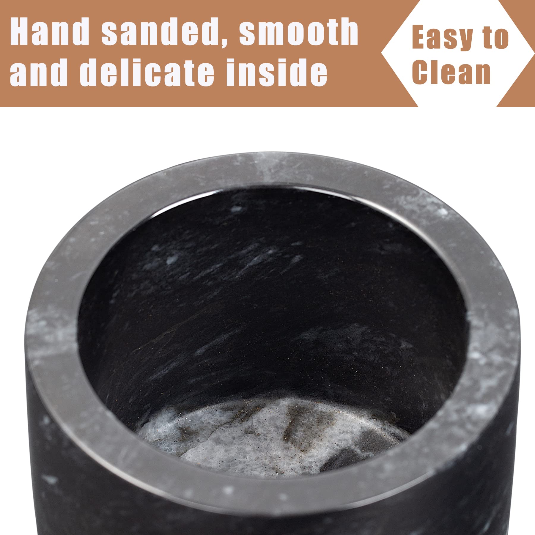 Nhkrte Marble Salt Cellar Set, 2 Pcs 11Oz Salt And Pepper Bowls, Handcrafted From Natural Marble Gift For Mothers Day(White & Bl