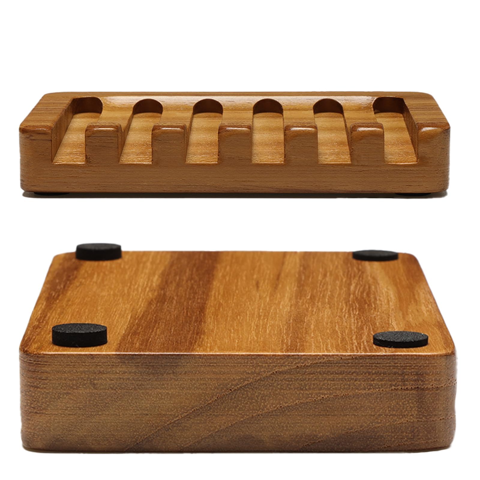 Samebuteco Teak Wooden Soap Holder - 2 Pack, Self Draining Tray, Waterfall Drain, Soap Saver For Bathroom Shower And Bar Soap Wi