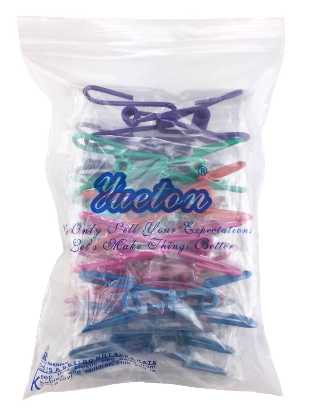 Yueton Pack Of 30 Multi-Purpose Clothesline Utility Clips, Steel Wire Clips
