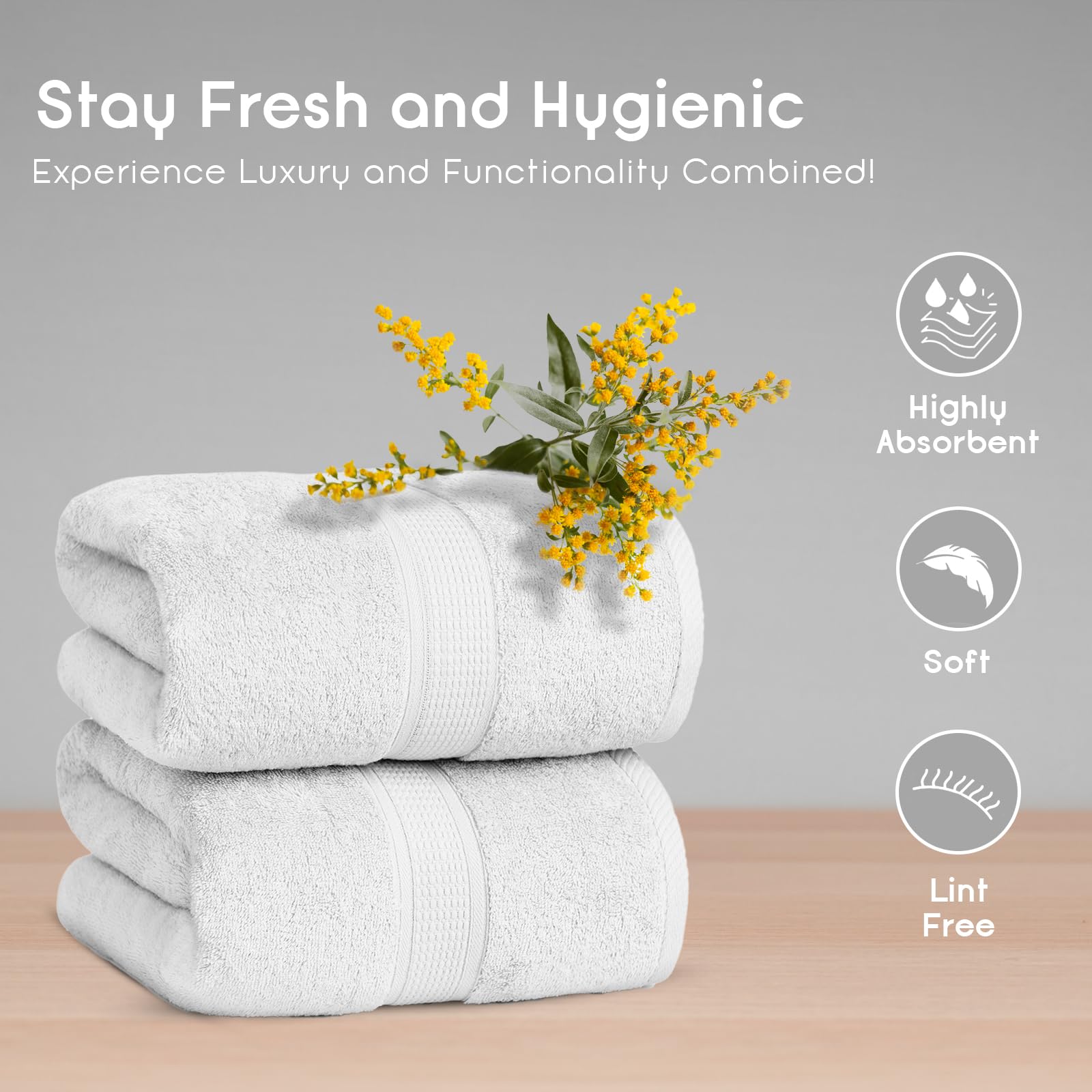 Ariv Towels 2-Piece Jumbo Premium Bath Sheet Set- Suitable For Sensitive Skin & Daily Use- Soft, Quick Drying & Highly Absorbent