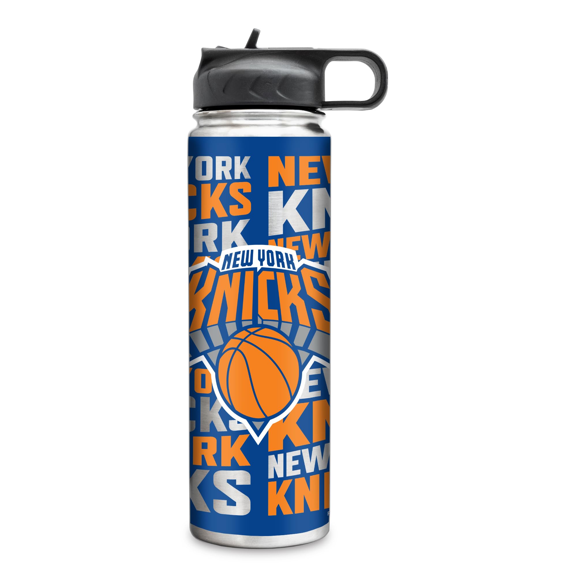 Rico Industries NBA Basketball New York Knicks 22oz Stainless Steel Tumbler with Lid - Great For Coffee, Tea, Water or Cocktails