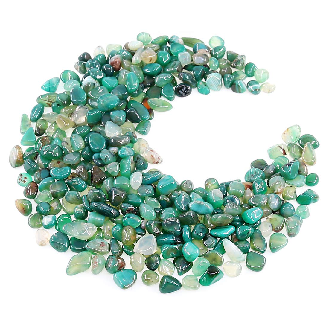 Hilitchi Green Agate Stone Tumbled Stones For Plants Cacti & Succulents Bedding, Vase Filler, Landscape Bottom Decoration (About