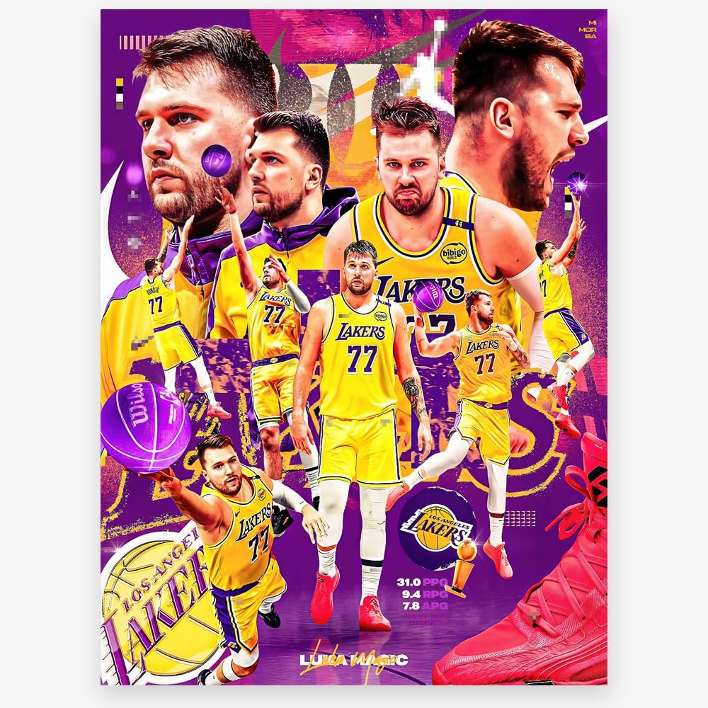 Menkarwhy Luka Doncic Signed Poster For Kids Room Bedroom Wall Decor-Basketball Superstar Posters Canvas Art Print Picture For T