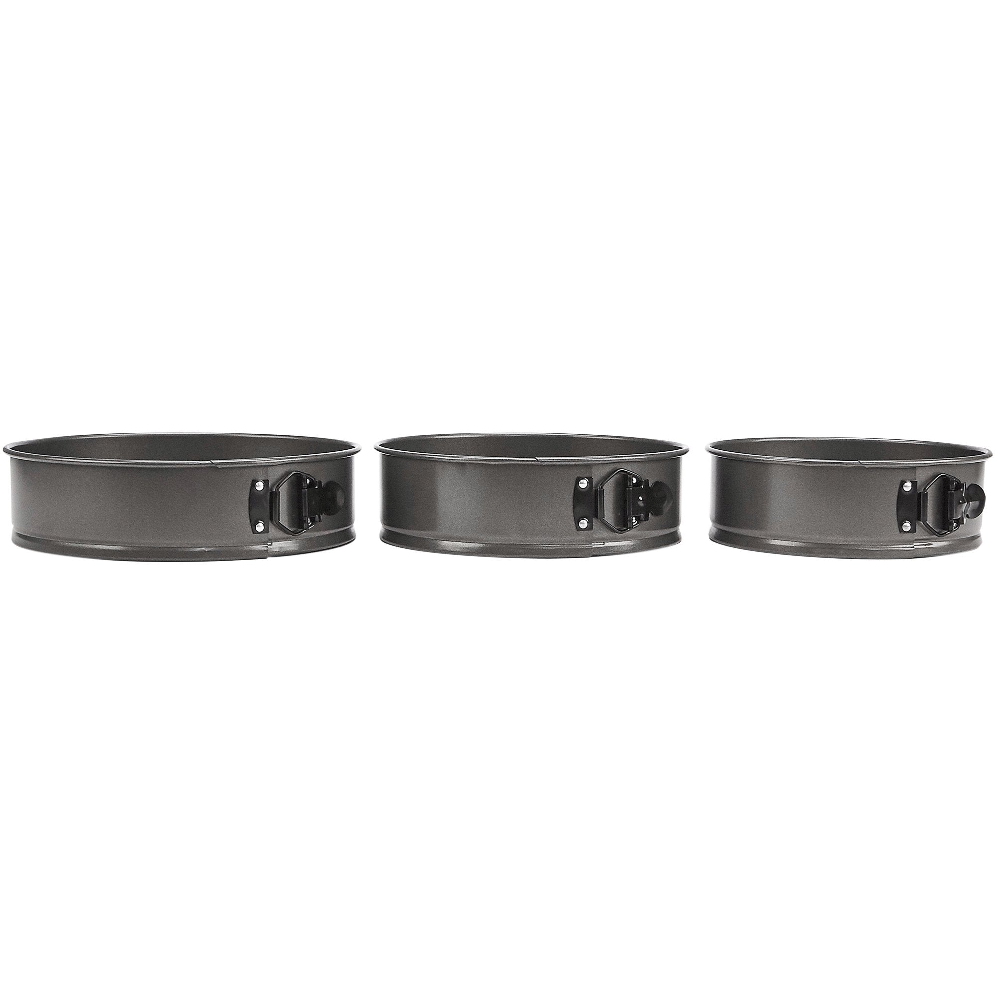 Good Cook Premium Leak-Proof 3 Piece Springform Pan Set Nonstick Bakeware, 3 Pack, Gray
