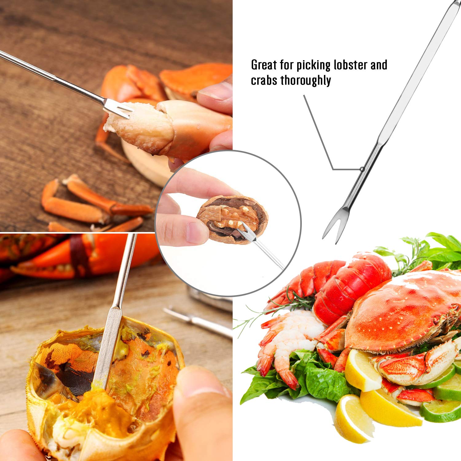 Hiware 20-Piece Seafood Tools Set Includes 6 Crab Crackers, 6 Lobster Shellers, 6 Crab Leg Forks/Picks And 2 Seafood Scissors &