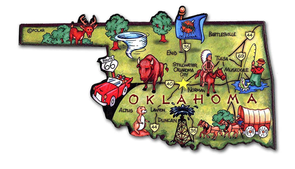 Oklahoma State Decowood Jumbo Wood Fridge Magnet 4.5