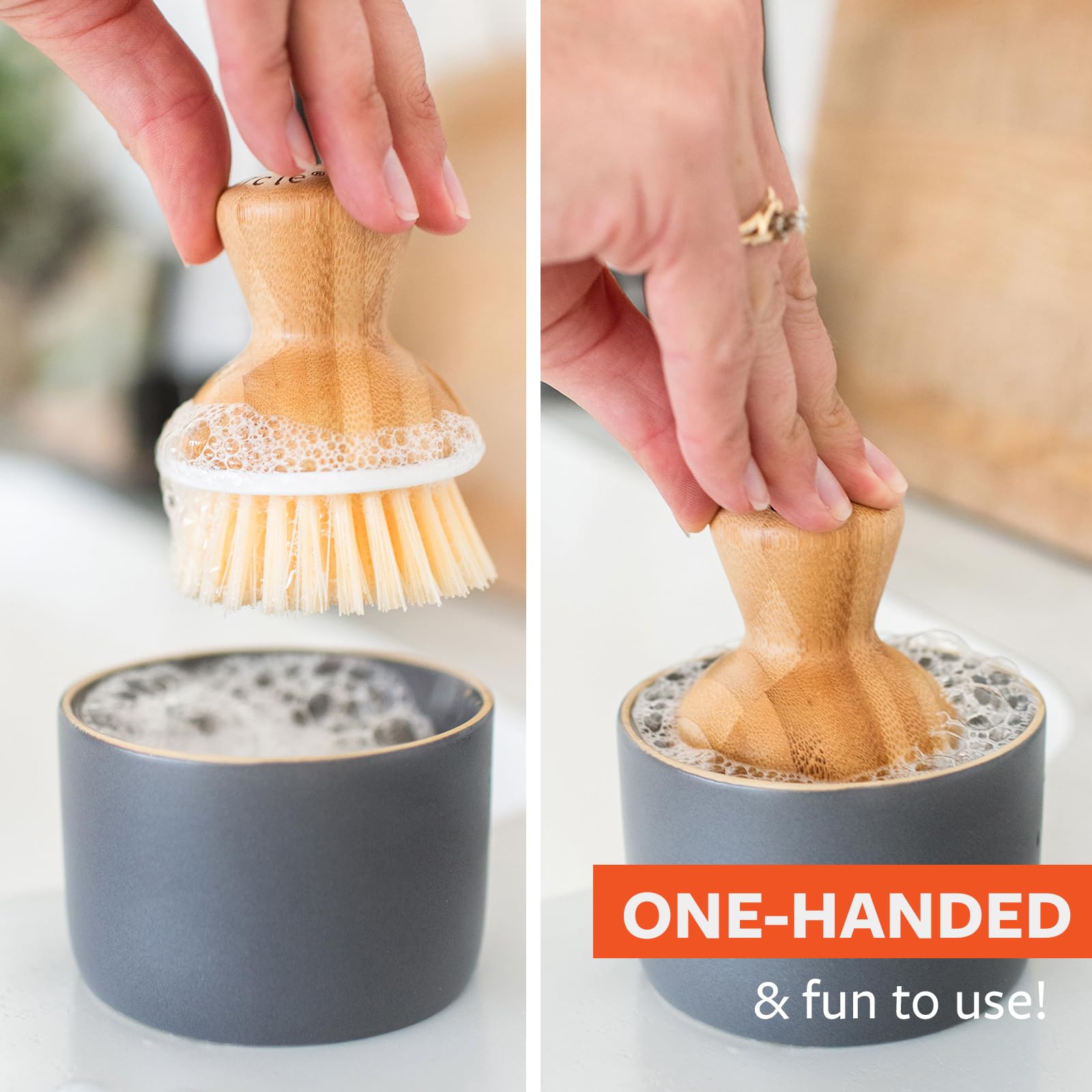 Full Circle Home - Bubble Up Soap Dispenser And Dish Brush Set - White - 1 Count