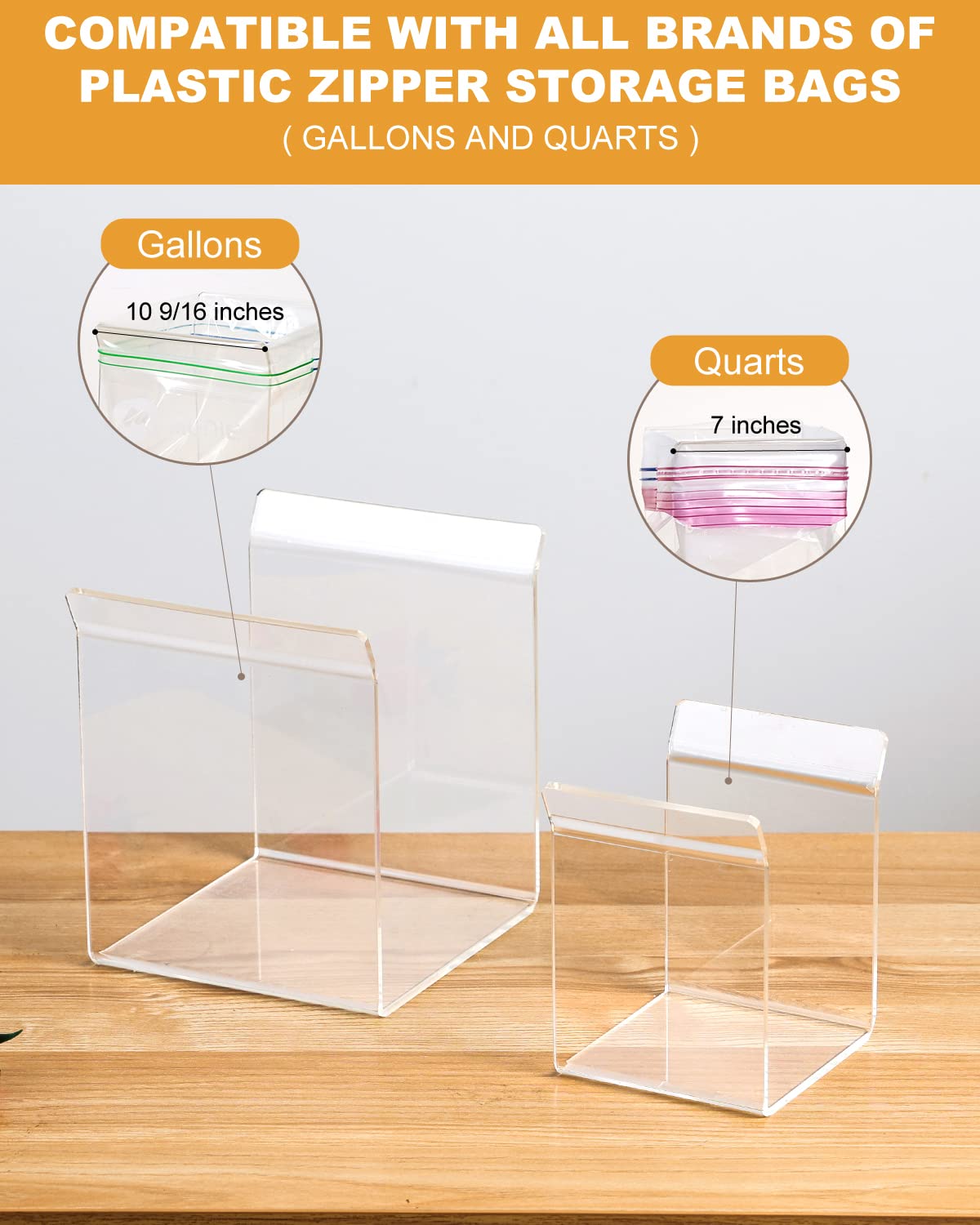 Soguaolo Ziplock Bag Holder,Baggy Rack Holder For Food Prep Bag,Food Storage Bag Stand,Hands-Free To Pour Leftovers,Filling Zip