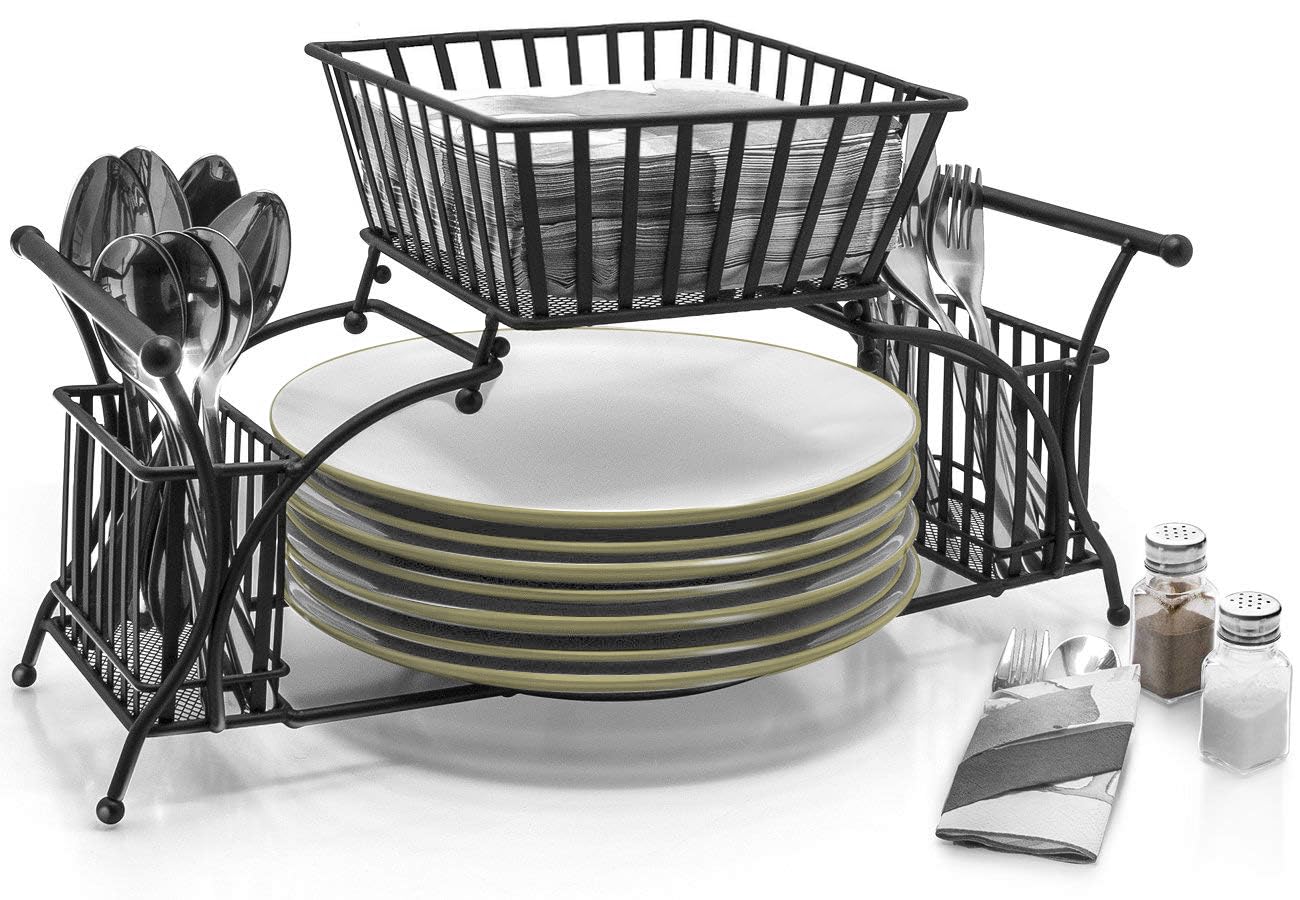 Sorbus Utensil Caddy - Use For Napkin, Cutlery, Plate Holder - Stackable Flatware Caddy, Tabletop Organizer - Ideal for Dining T