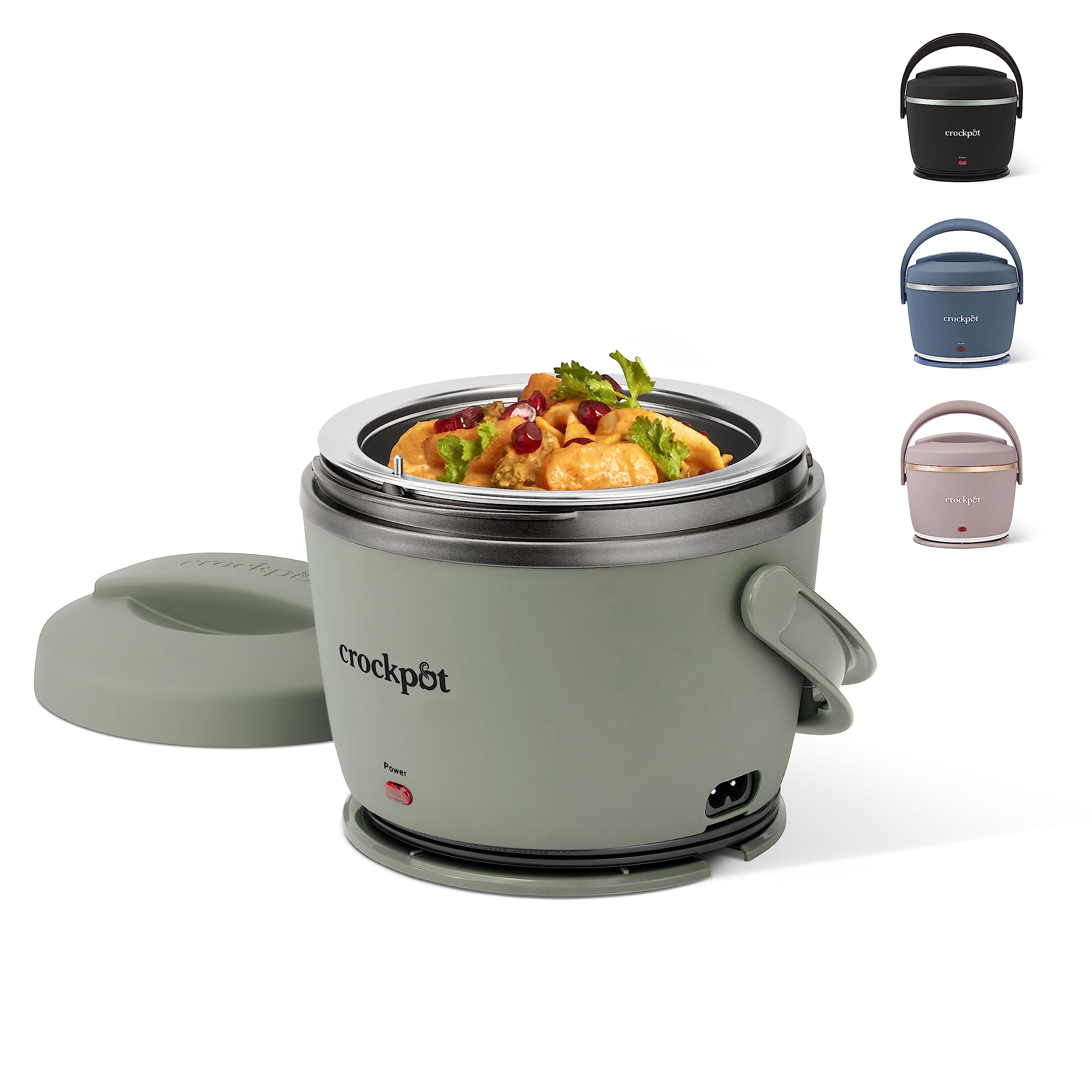 Crock-Pot Portable Electric Lunch Box, 20-Ounce Food Warmer, Moonshine Green | Ideal For Travel, On-The-Go | Keeps Food Spill-Fr