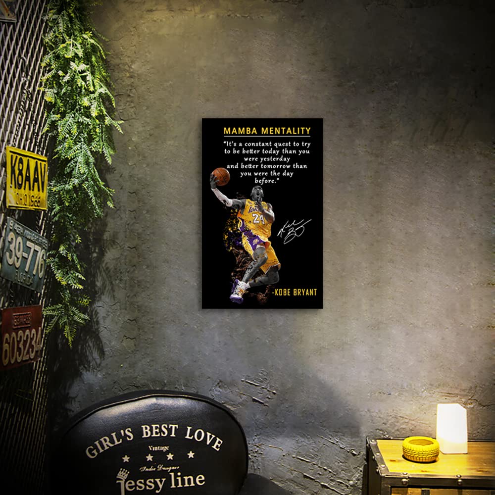 Amart Sun Basketball Player Sports Home Decor  Basketball Superstar No. 24 Quote Poster Inspirational Canvas Wall Art  Motivatio