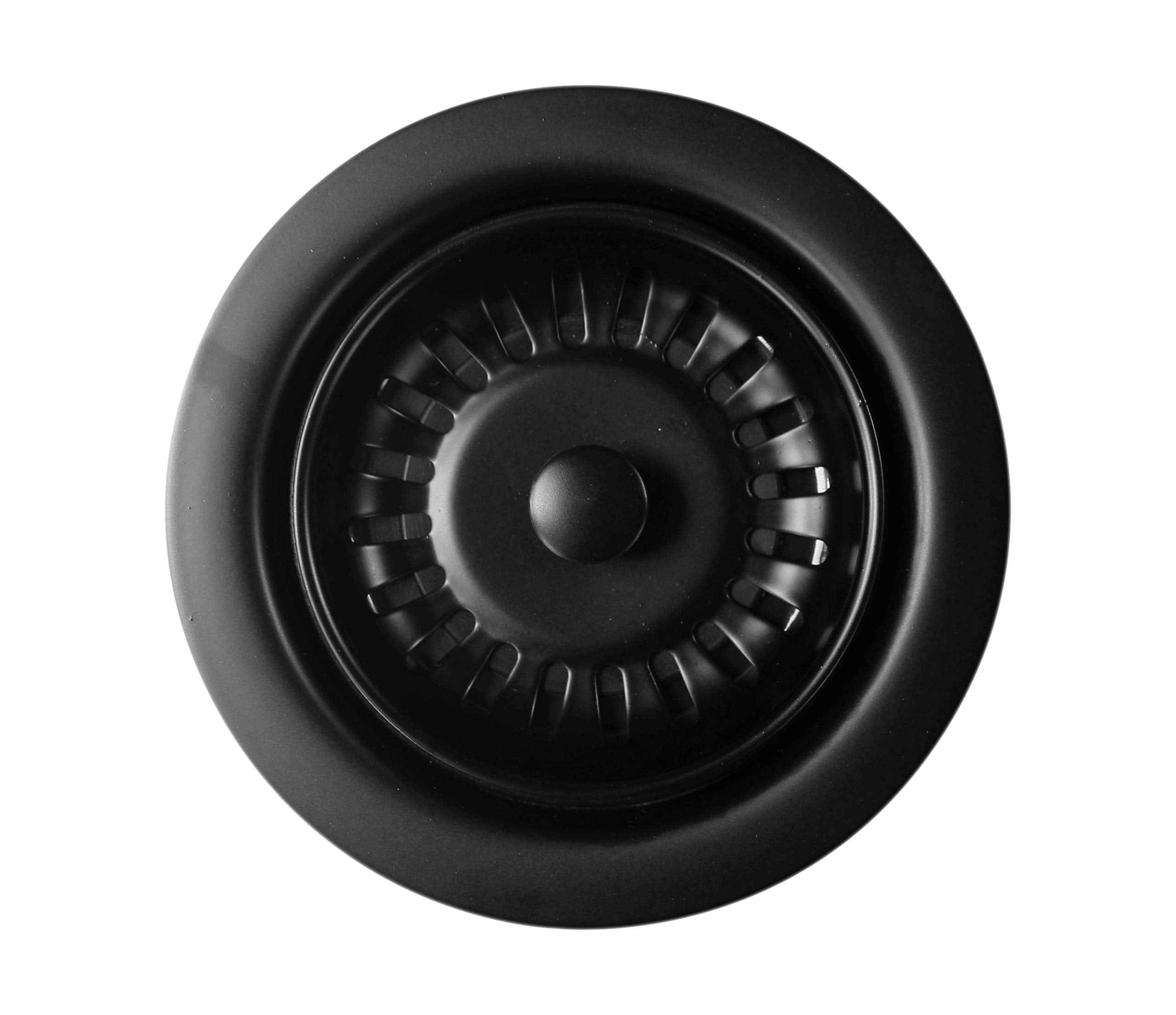Westbrass D2082S-62 Extra-Deep Waste Disposal Flange & Strainer, Matte Black
