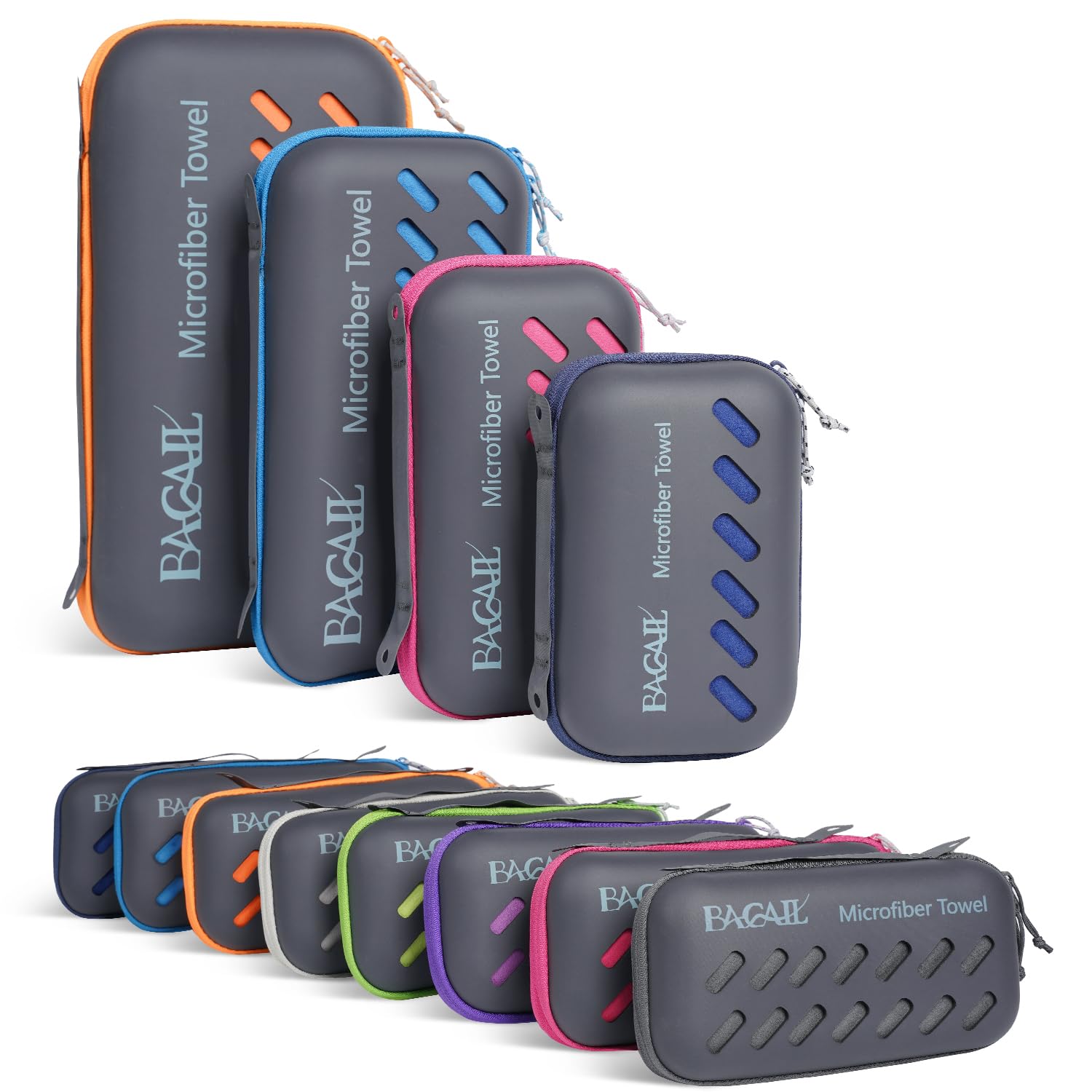 Bagail Camping Towel With Eva Case, Compact & Ultra Soft Microfiber Travel Towel - Super Absorbent & Lightweight Quick Dry Towel