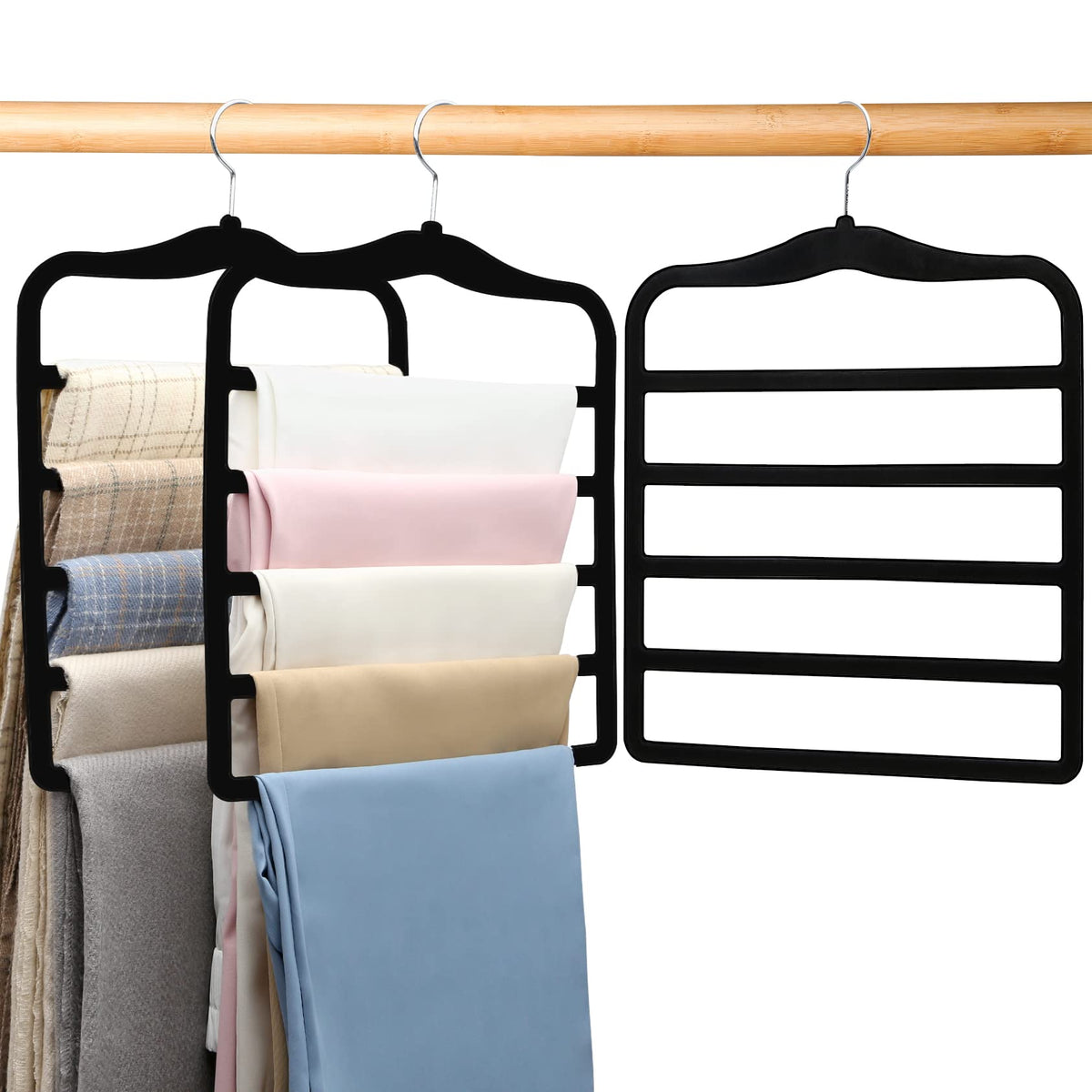Organization And Storage,3 Pack Pants-Hangers-Space-Saving,Closet-Organizers-And-Storage,Non Slip Velvet Hanger For Closet Organ