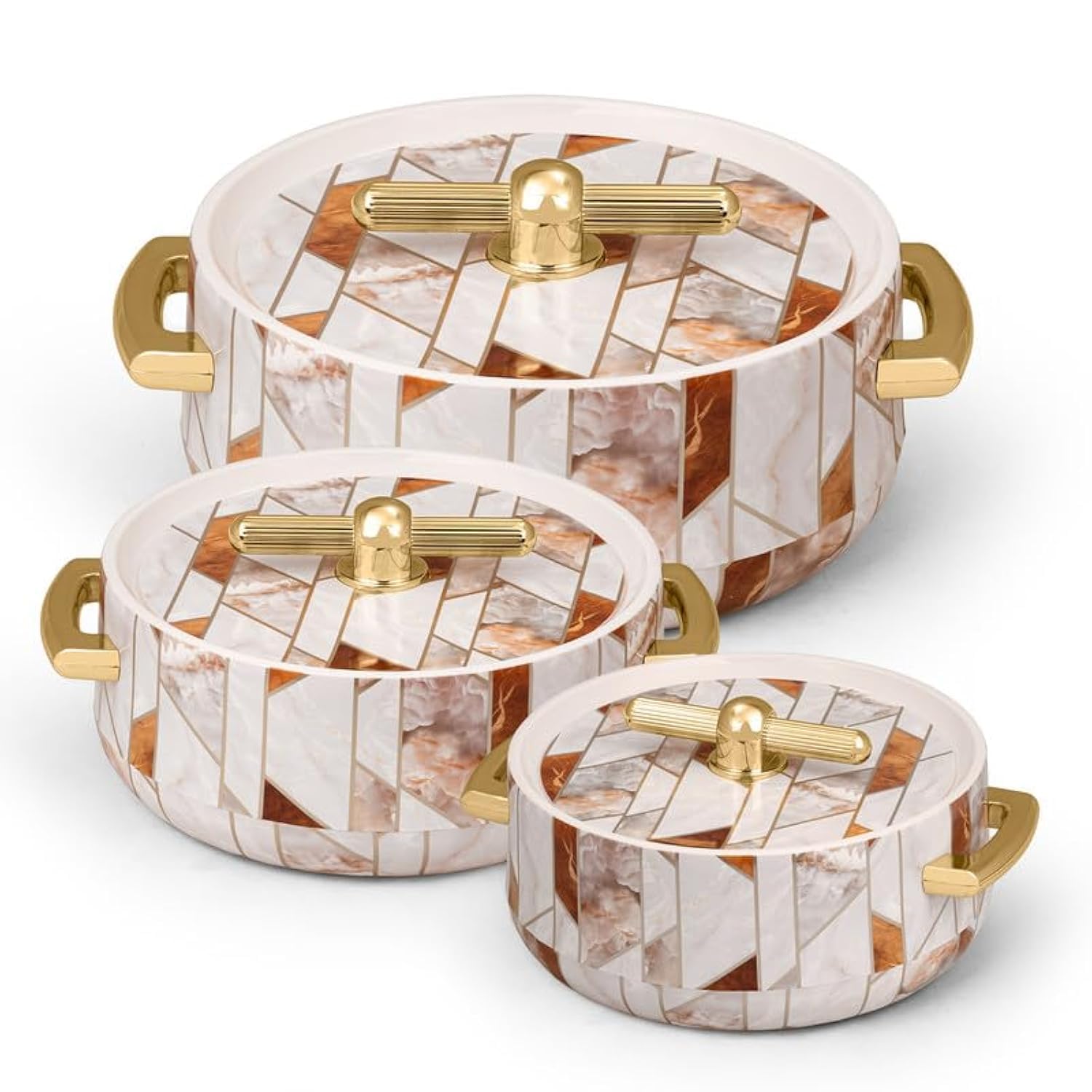 Selvel Elegance Royal Inner Steel Casserole Set Of 3 (1700Ml, 1200Ml, 600Ml)|Bpa Free|Advanced P.U. Insulation|Keeps Food Hot & 