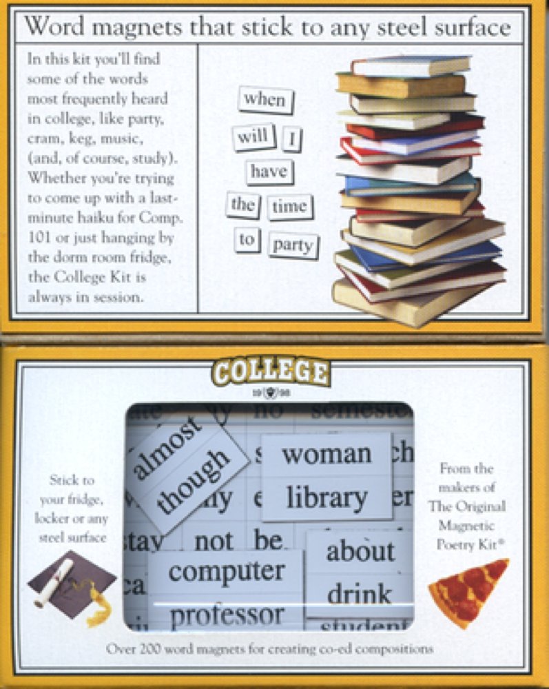 Magnetic Poetry - College Kit - Words For Refrigerator - Write Poems And Letters On The Fridge - Made In The Usa