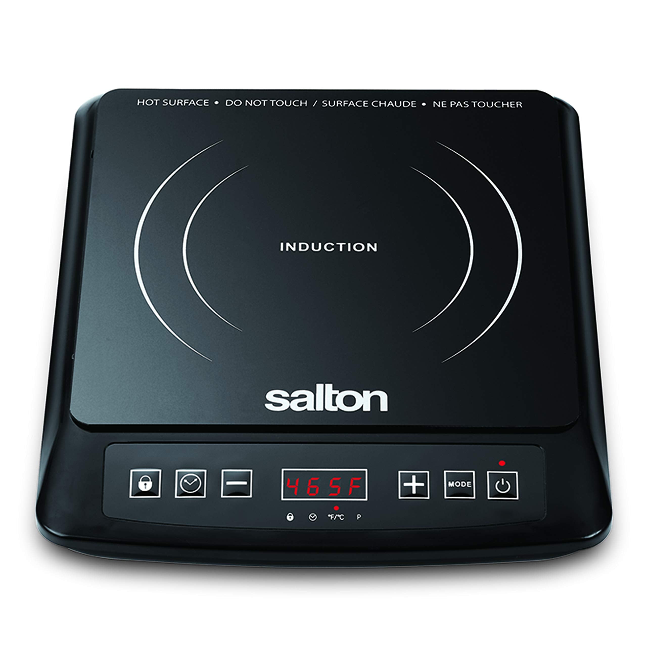 Salton Portable Induction 1500W Cooktop, Black, Single Burner