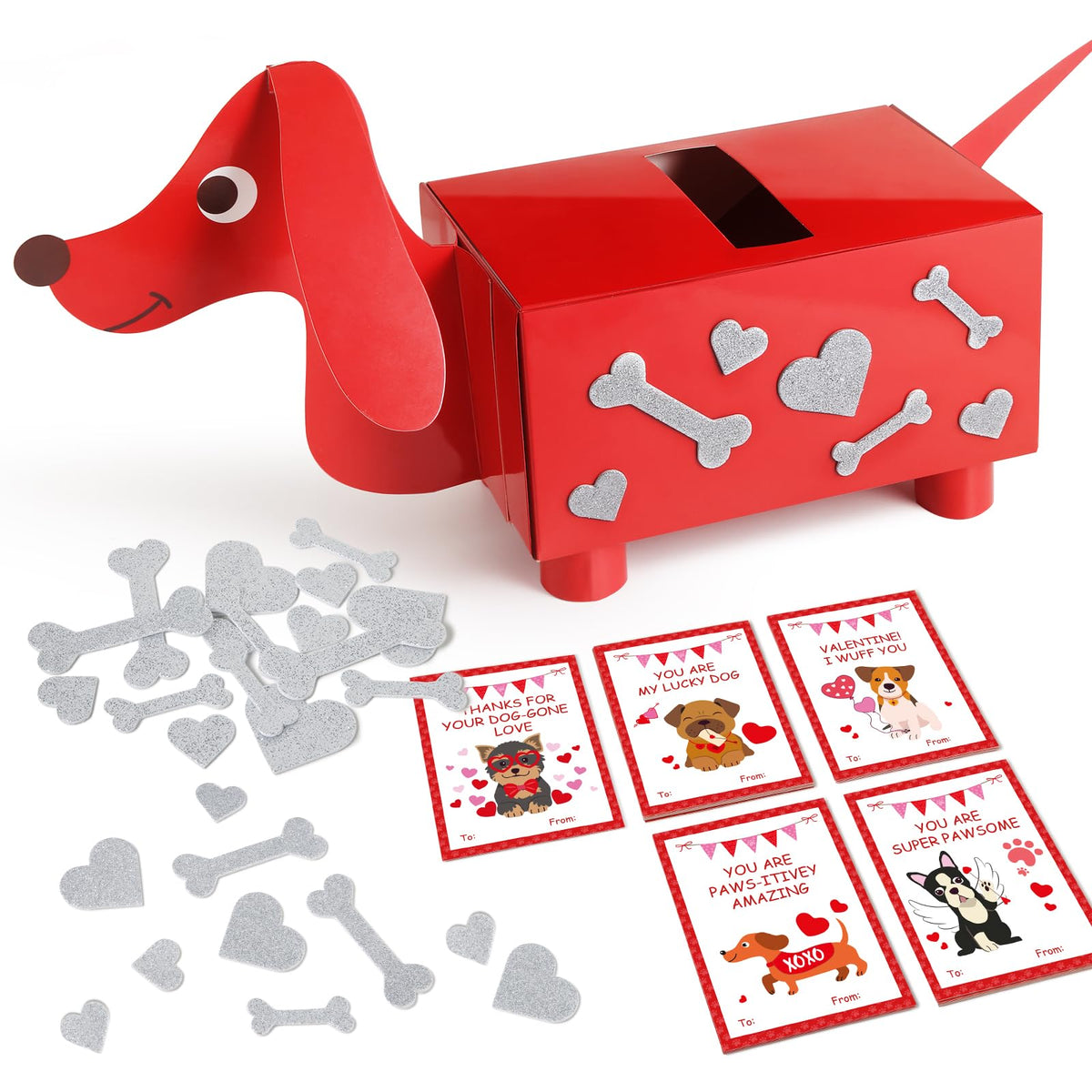Gloween Valentines Day Box And Cards For Kids Classroom School Exchange, Great Valentines Gifts Party Favors For Boys Girls - Di