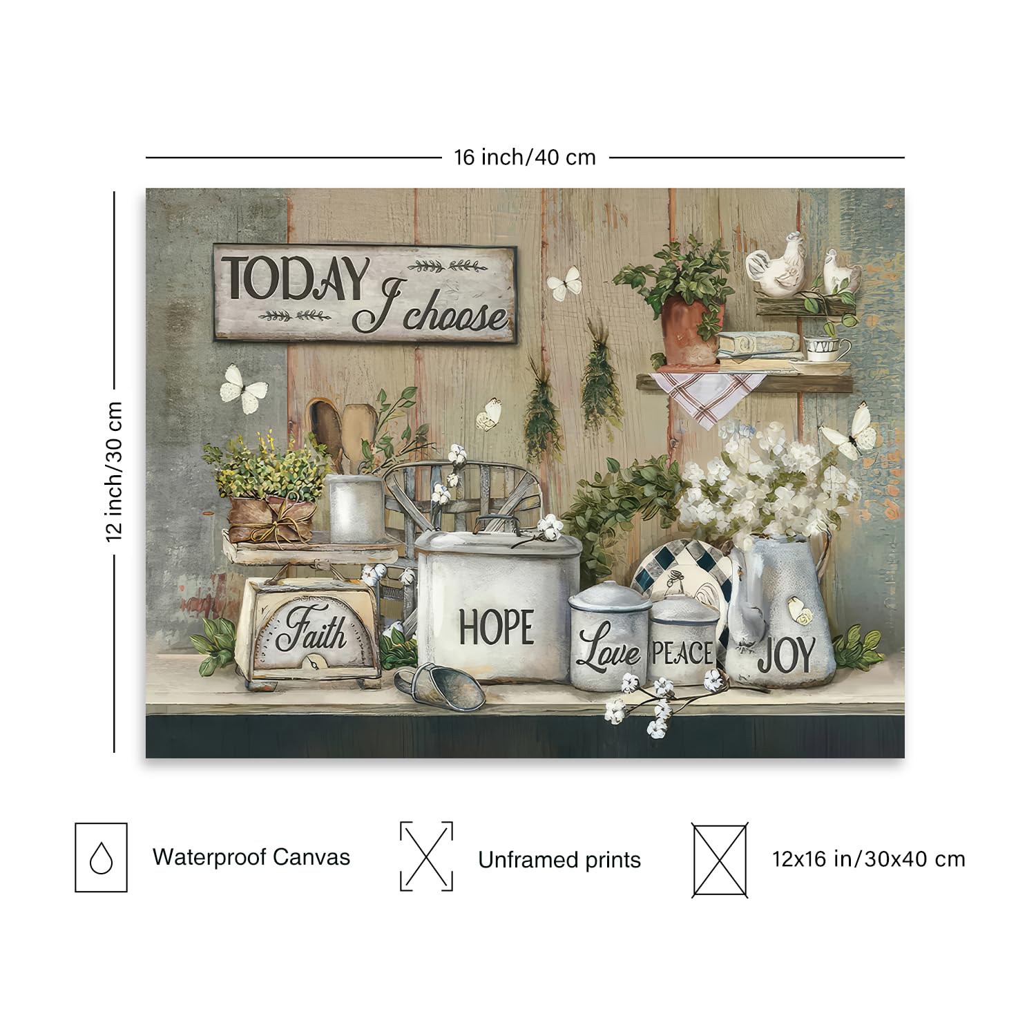Dazzlewall Rustic Farmhouse Kitchen Wall Art Country Farm Kitchen Pictures Motivational Canvas Poster For Kitchen Dining Room 12