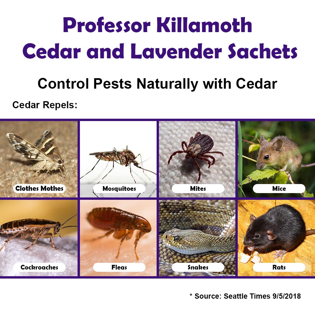 Cedar Chips And Lavender Sachets - Moth Repellent & Home Fragrance Sachets (20 Pack) For Drawers And Closets. Natural Clothes Mo