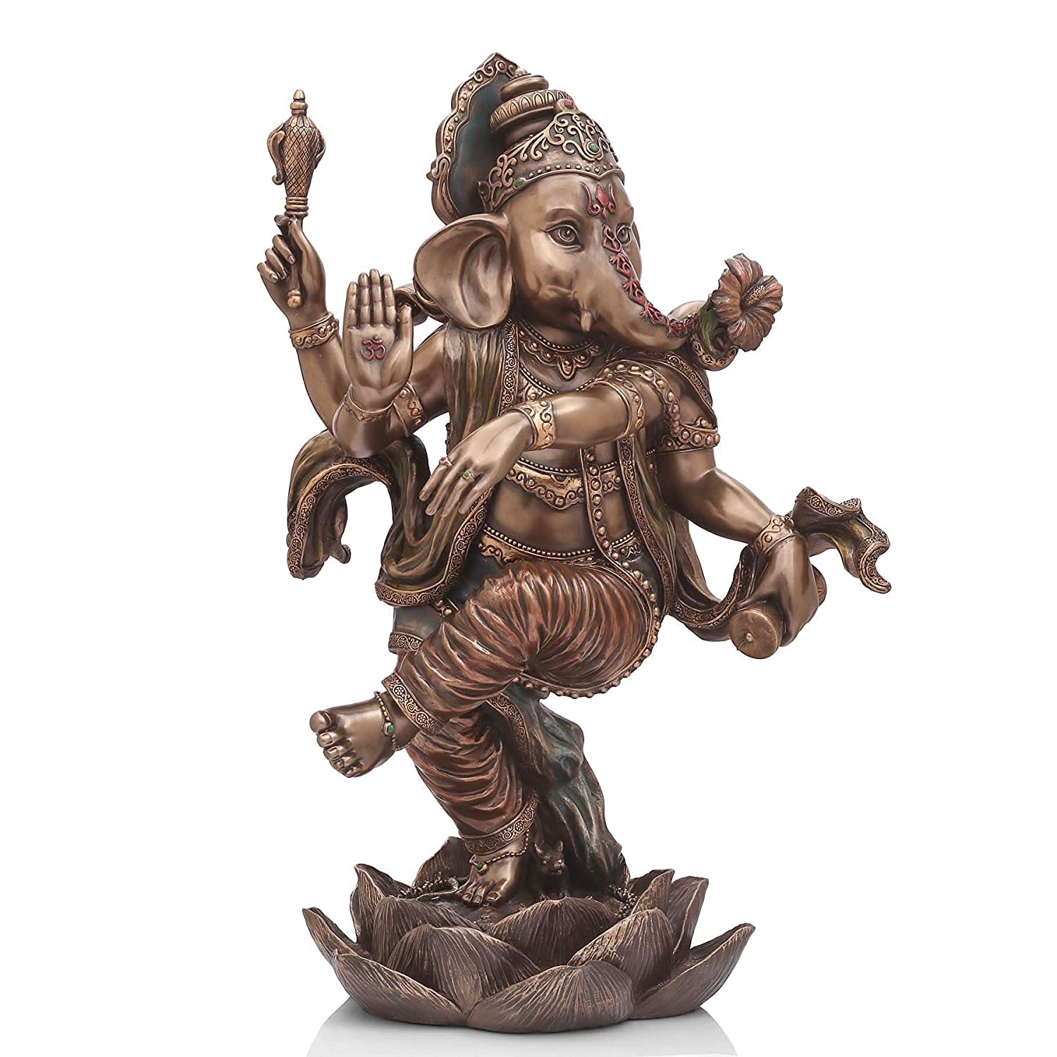 Sri Krishna Culture-New Very Large Beautiful Dancing Ganesh For Home Decoration-Height-18 Inches-Antique Finish-Resin