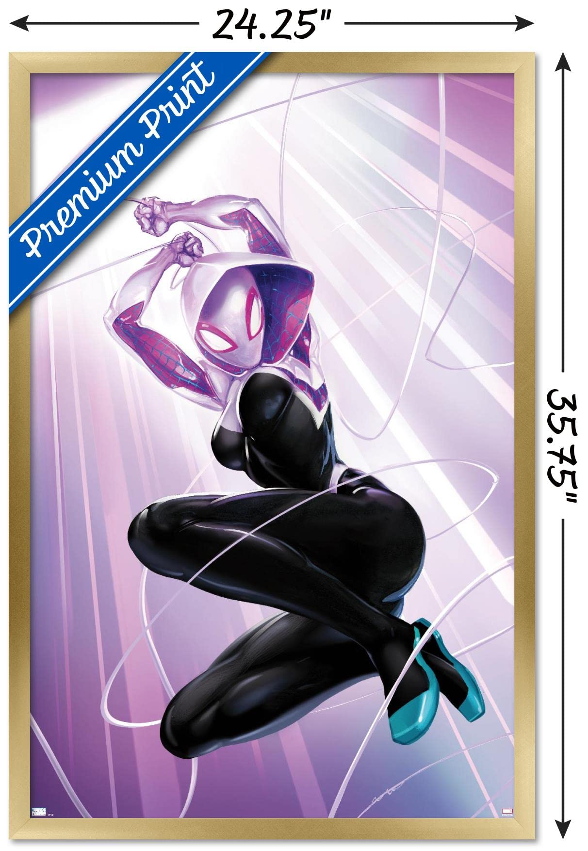 Trends International Marvel Comics - Ghost Spider - Ghost Spider #1 Wall Poster, 22.37'' X 34.00'', Gold Framed Version