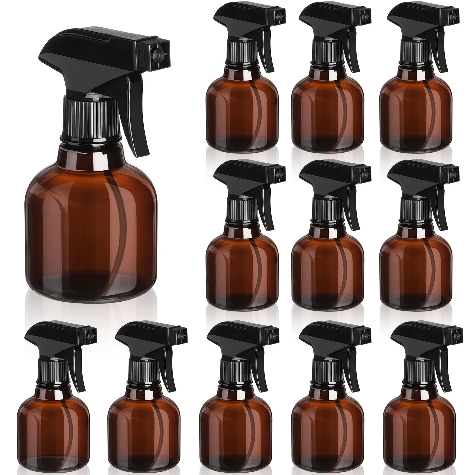 Jinei 24 Pcs 8 oz Empty Plastic Spray Bottle Bulk with Trigger Sprayers Pet Adjustable Head from Fine to Stream Refillable for H