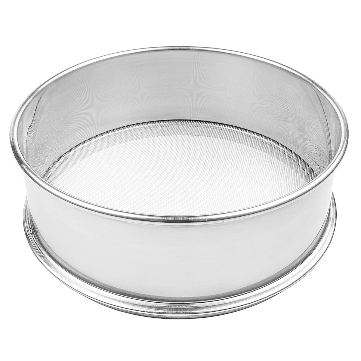 Vollum Stainless Steel Flour Sifter Fine Mesh Round Flour Sifter For Baking 16.5'' Diameter X 2.88'' High; Mesh-Hole Size 0.3Mm