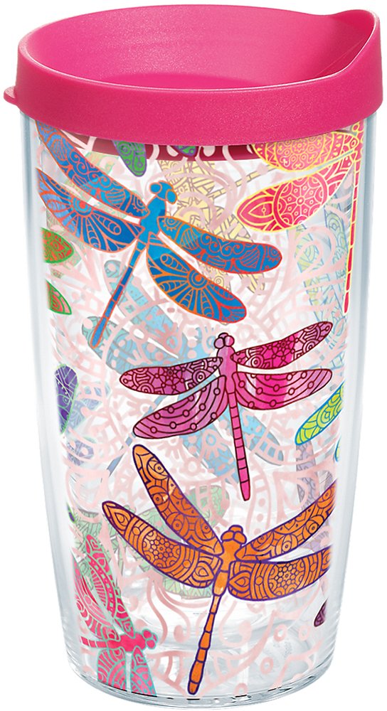 Tervis Dragonfly Mandala Made In Usa Double Walled Insulated Tumbler Travel Cup Keeps Drinks Cold & Hot, 16Oz, Classic