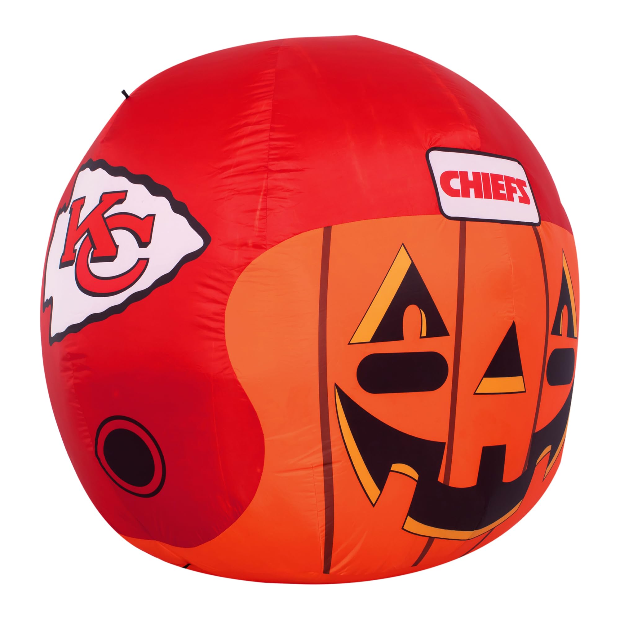 Sporticulture NFL Kansas City Chiefs 4ft Inflatable Jack-O-Helmet with LED Lights & Built-in Blower - Halloween Merchandise Deco