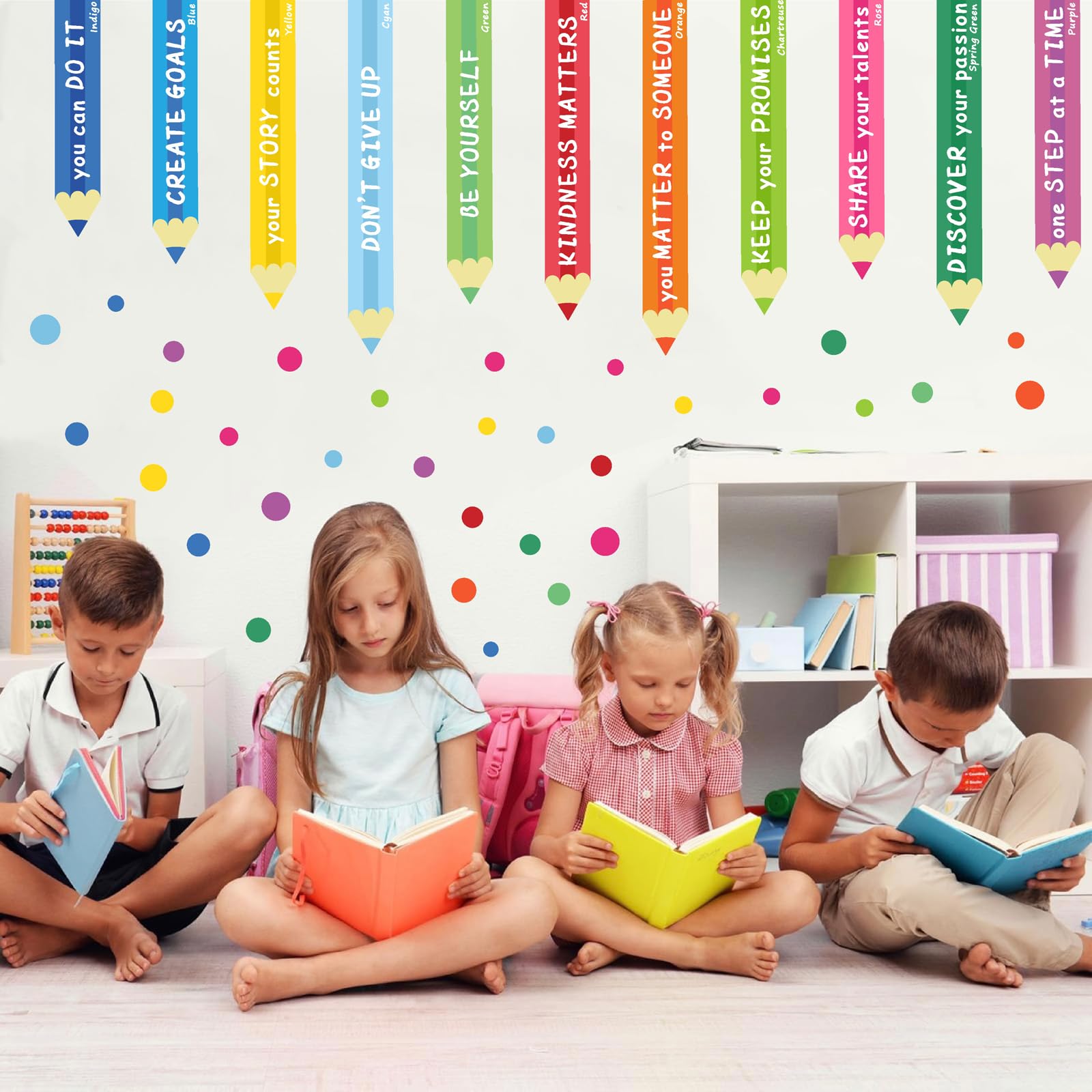 Colorful Inspirational Wall Decal Kids Wall Decals Color Wall Decals Motivational Quotes Wall Sticker You Can Do It Wall Sticker