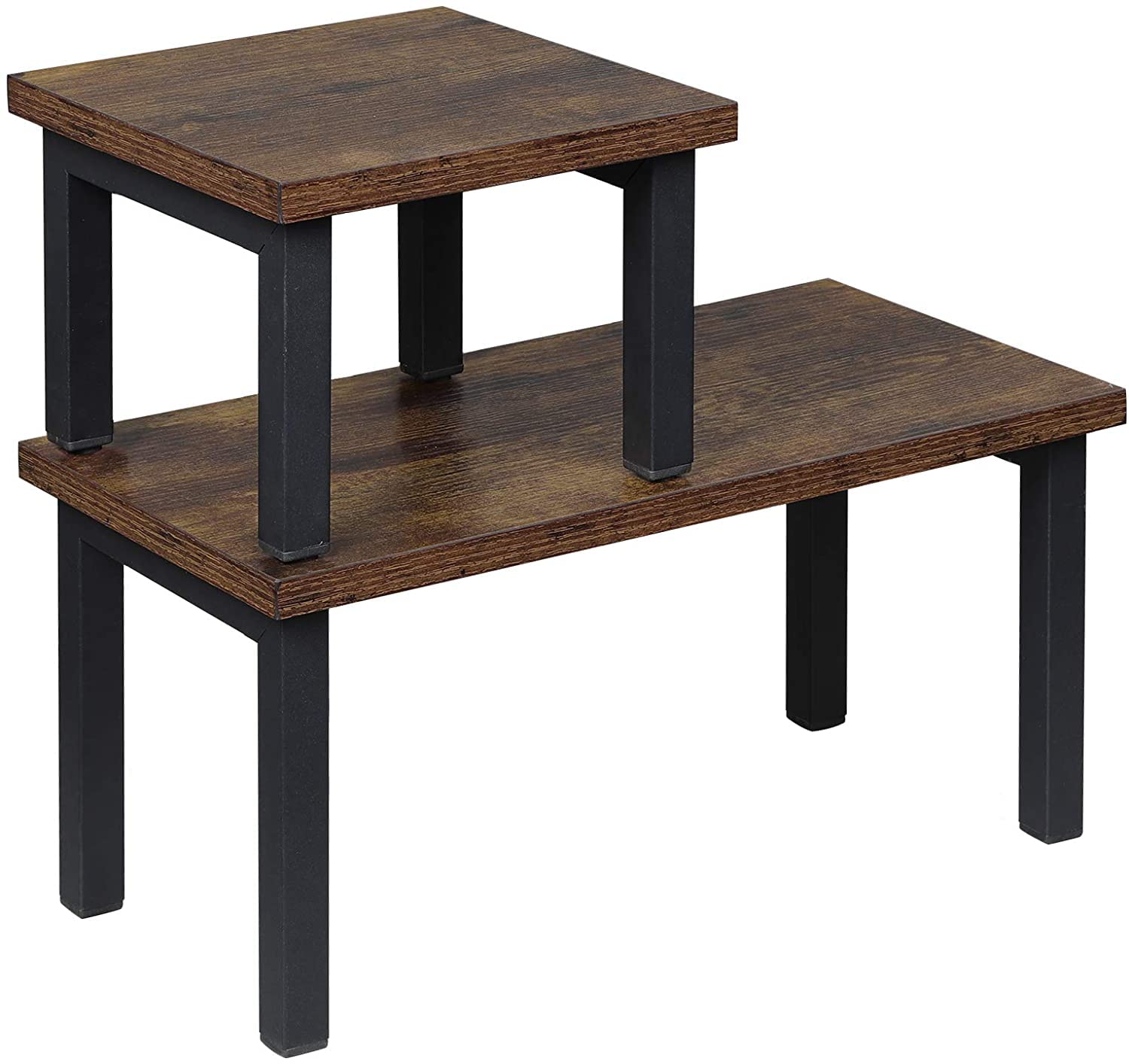 Indian Decor 48327 Pack Of 2 Stackable Countertop Storage Shelf, Freestanding Spice Rackset, Kitchen Desktop Shelves Organiser, 