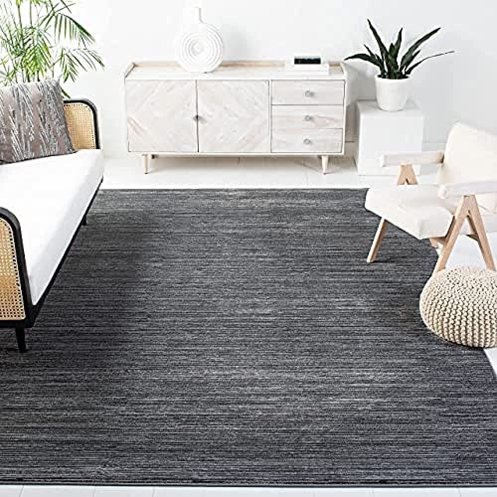 SAFAVIEH Vision Collection Area Rug - 8 x 10, Grey, Modern Ombre Tonal Chic Design, Non-Shedding & Easy Care, Ideal for High T