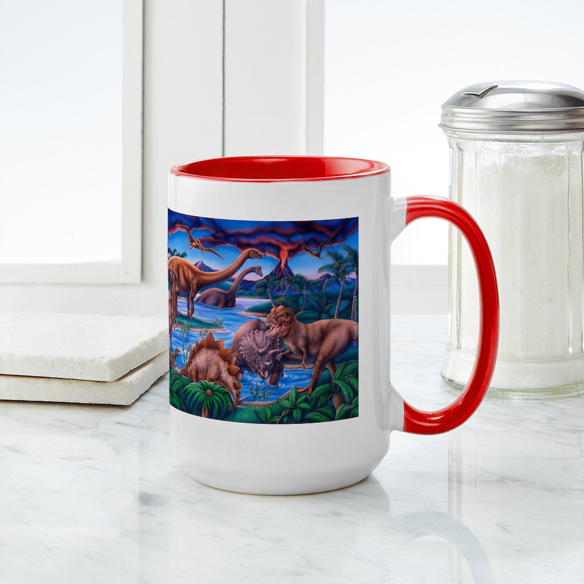 CafePress Dinosaurs Large Mug 15 oz (444 ml) Ceramic Coffee Mug