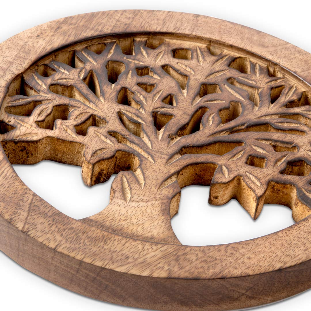 Handmade Wooden Trivet For Hot Dishes Plates & Pots Holder Hot Pad For Kitchen & Dining Table Decor Cookware Heat Resistant Rust