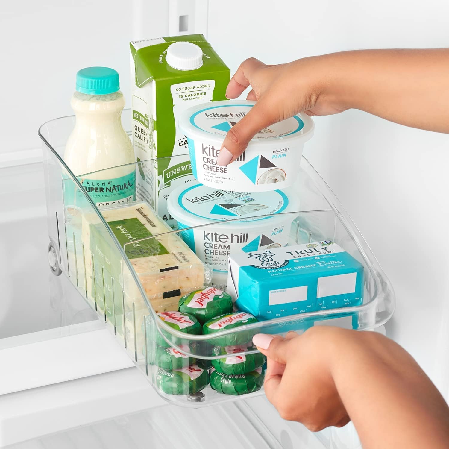 Youcopia Rollout Fridge Drawer 8'', Fridge Organizer And Storage, Clear Bpa-Free Refrigerator Bin With Adjustable Dividers