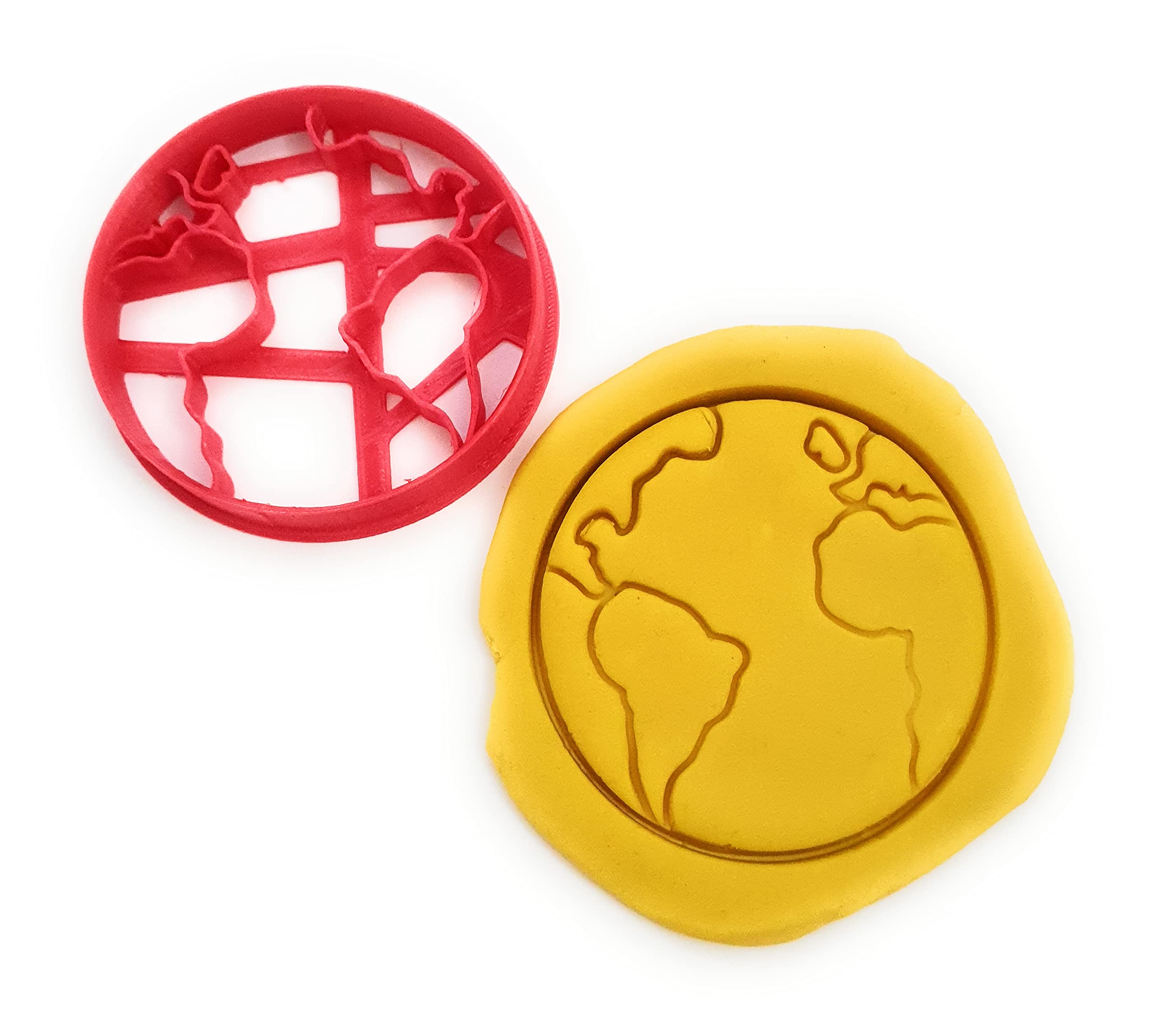 T3D Cookie Cutters Planet Earth Cookie Cutter, Suitable For Cakes Biscuit And Fondant Cookie Mold For Homemade Treats, 3.53''X3.