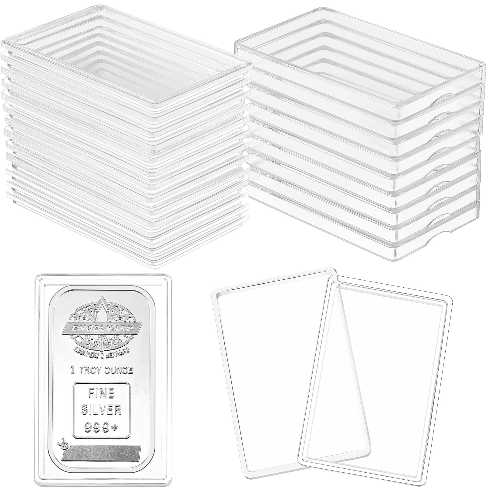 Silver Bar Case 1 Oz Silver Bar Holder Clear Acrylic Storage Container Fit Silver Bar Box For 1 Oz Silver Bar 1 Troy Ounce Bar (