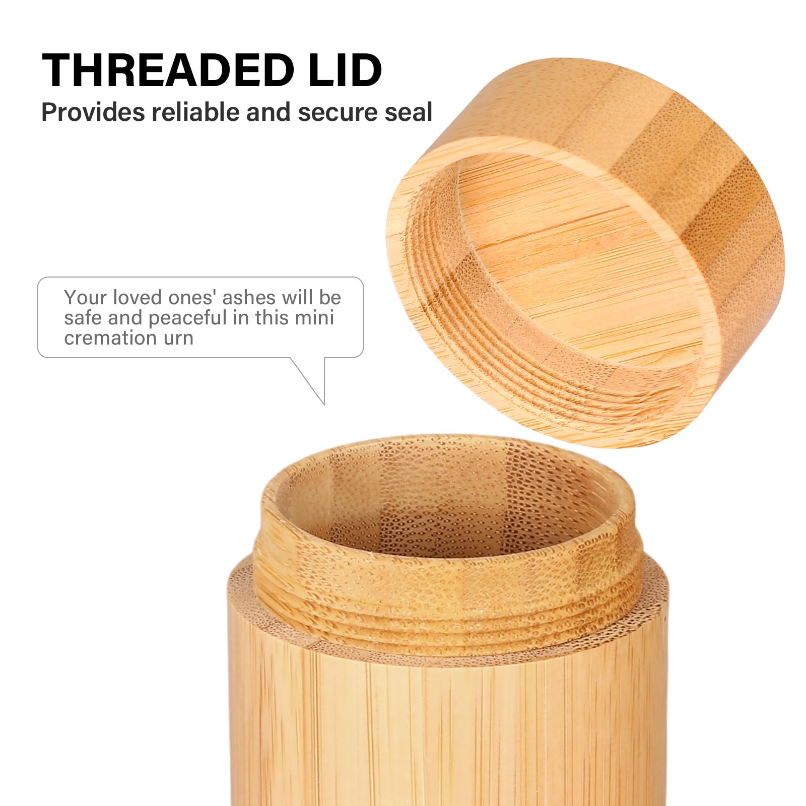 HOOMTREE Small Urns for Human Ashes Keepsake with Tree of Life Pattern,Bamboo Scattering Tubes for Human or Pet Ashes,Hold Up to