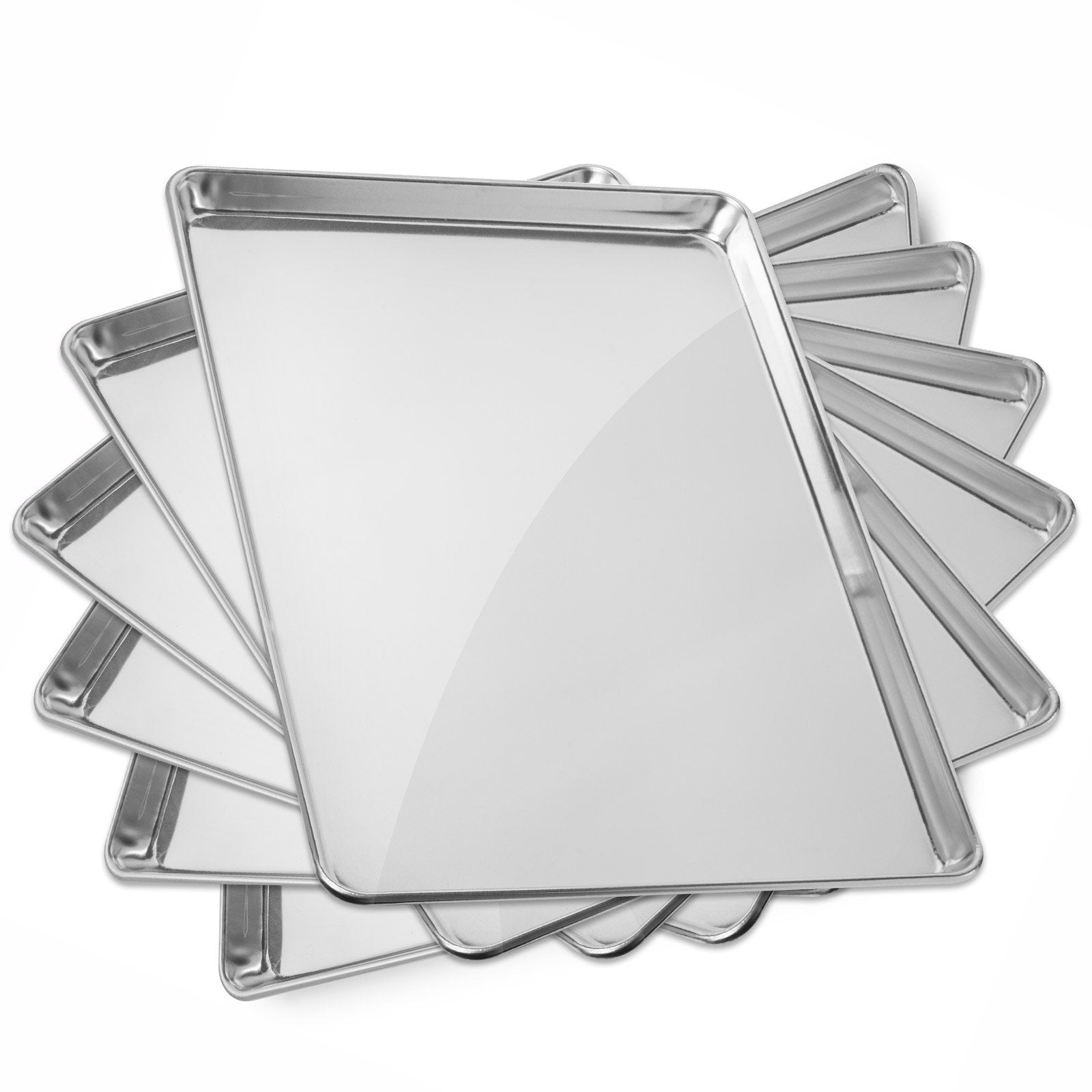 GRIDMANN 18 x 26 Commercial Grade Aluminum Cookie Sheet Baking Tray Pan Full Sheet - 6 Pans