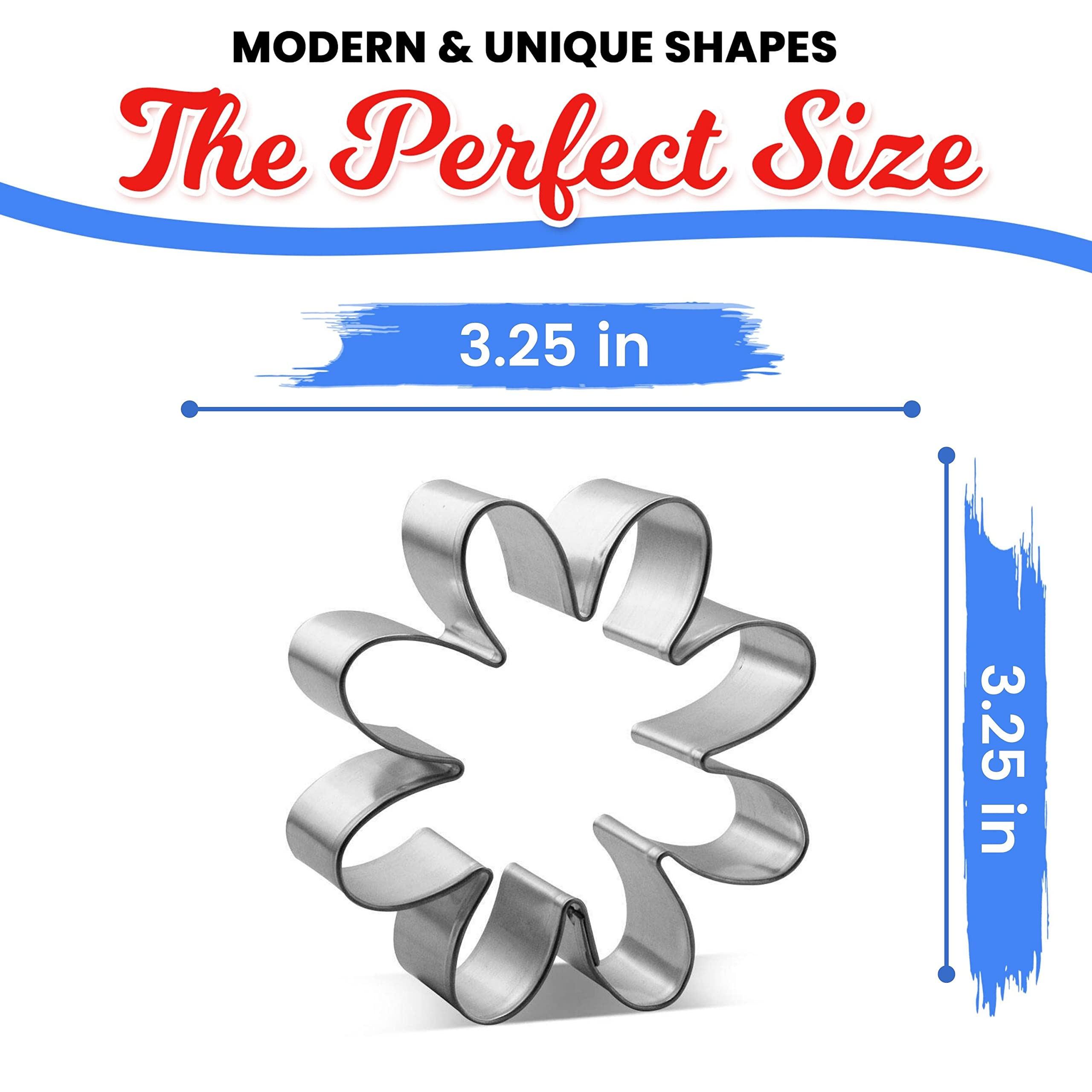 Daisy Cookie Cutter 3 Inch - Made In The Usa - Foose Cookie Cutters Tin Plated Steel Daisy Cookie Mold