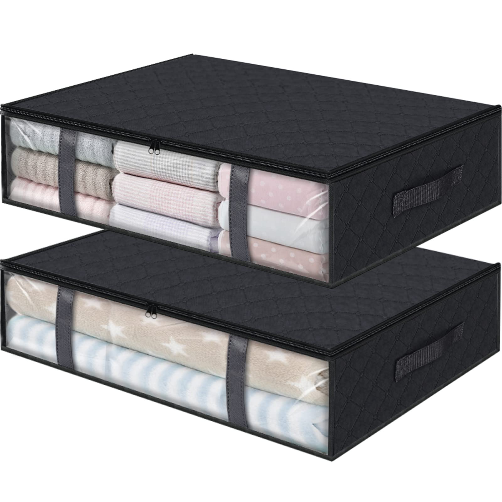 StorageRight Storage Bins Clothes Storage, Foldable Blanket Storage Bags, Under Bed Storage Containers for Organizing, Clothing,
